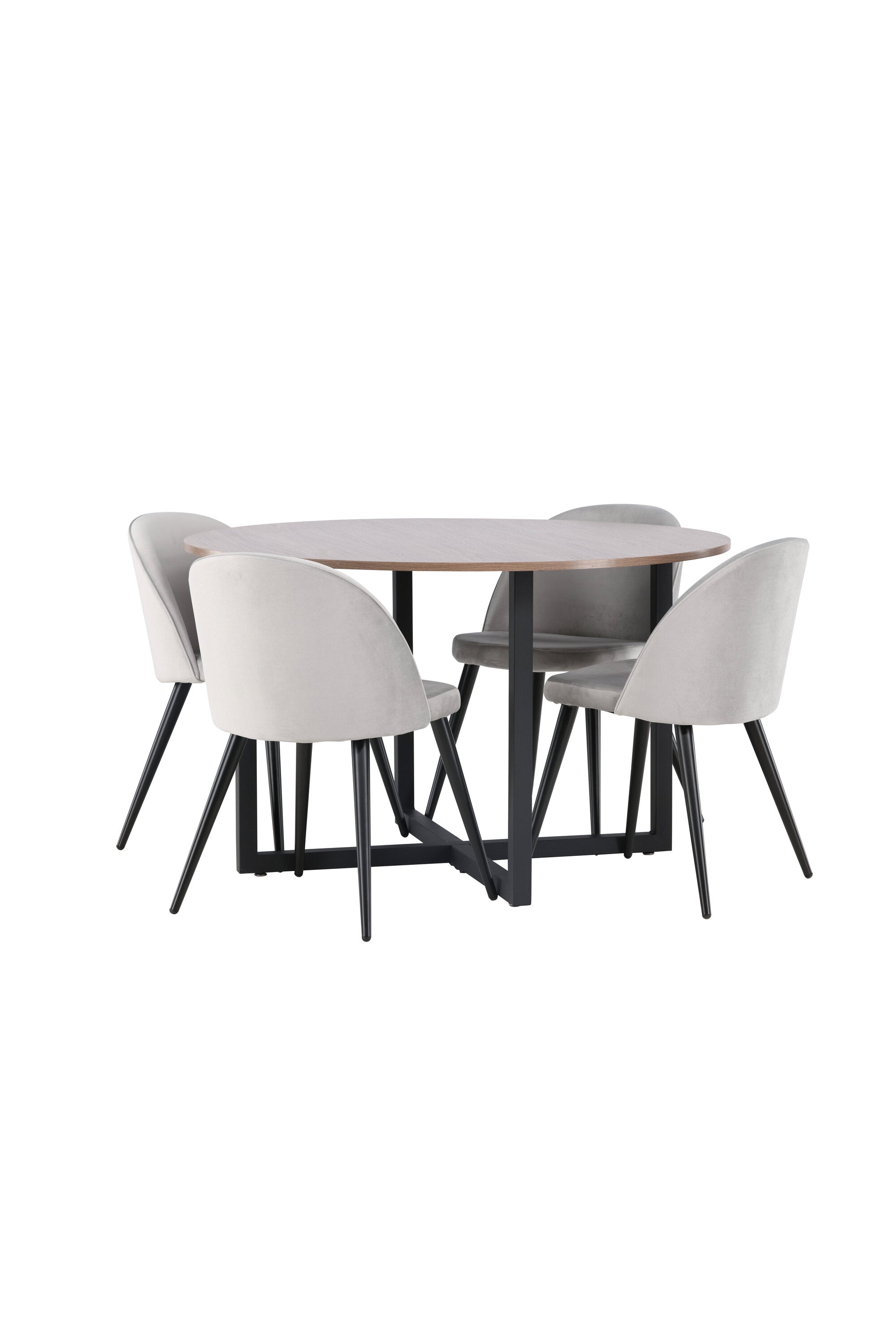 Durango Esszimmerset + Velvet ⌀120cm/4St. in Schwarzgrau präsentiert im Onlineshop von KAQTU Design AG. Esszimmerset ist von Venture Home