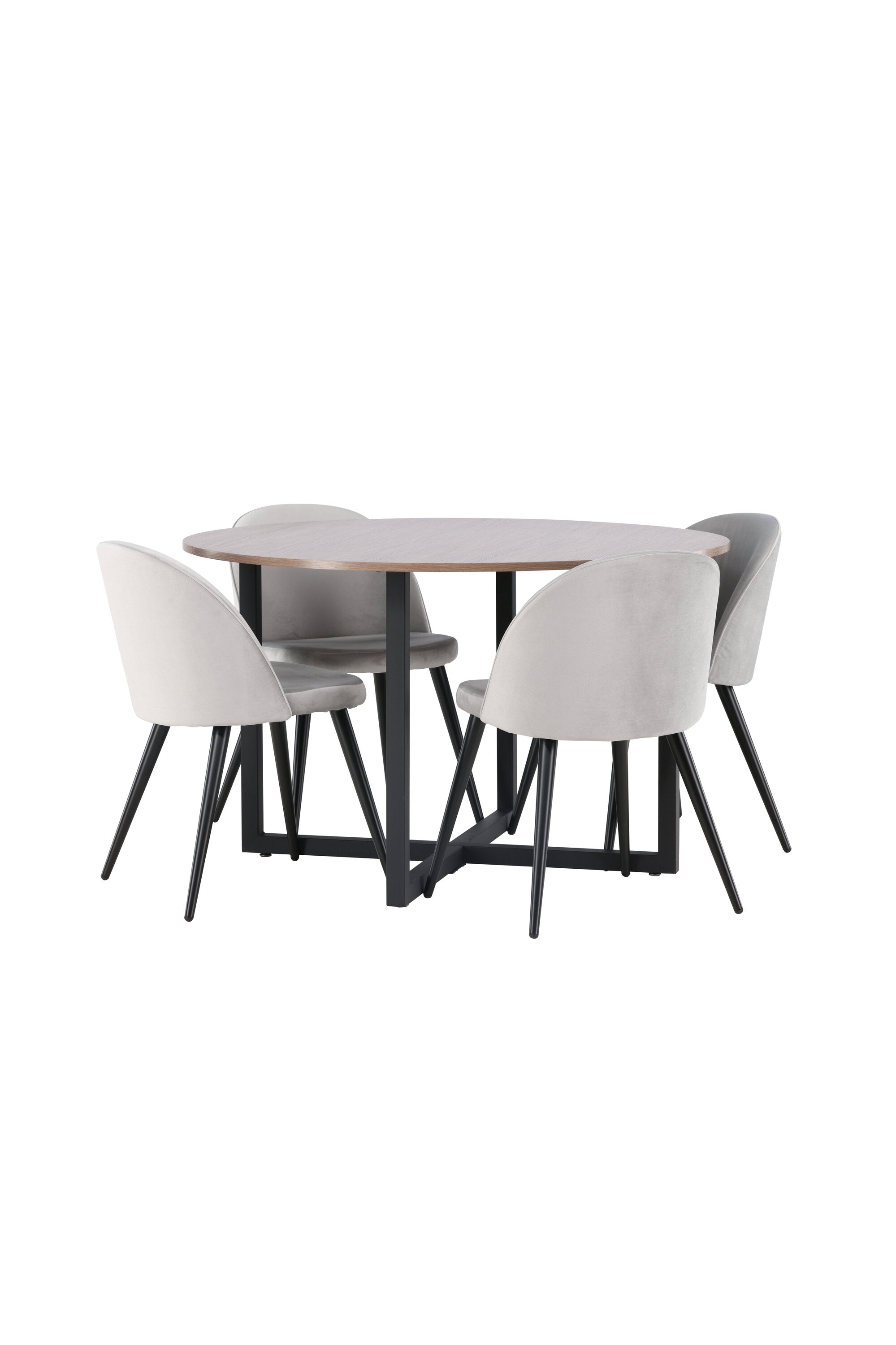 Durango Esszimmerset + Velvet ⌀120cm/4St. in Schwarzgrau präsentiert im Onlineshop von KAQTU Design AG. Esszimmerset ist von Venture Home
