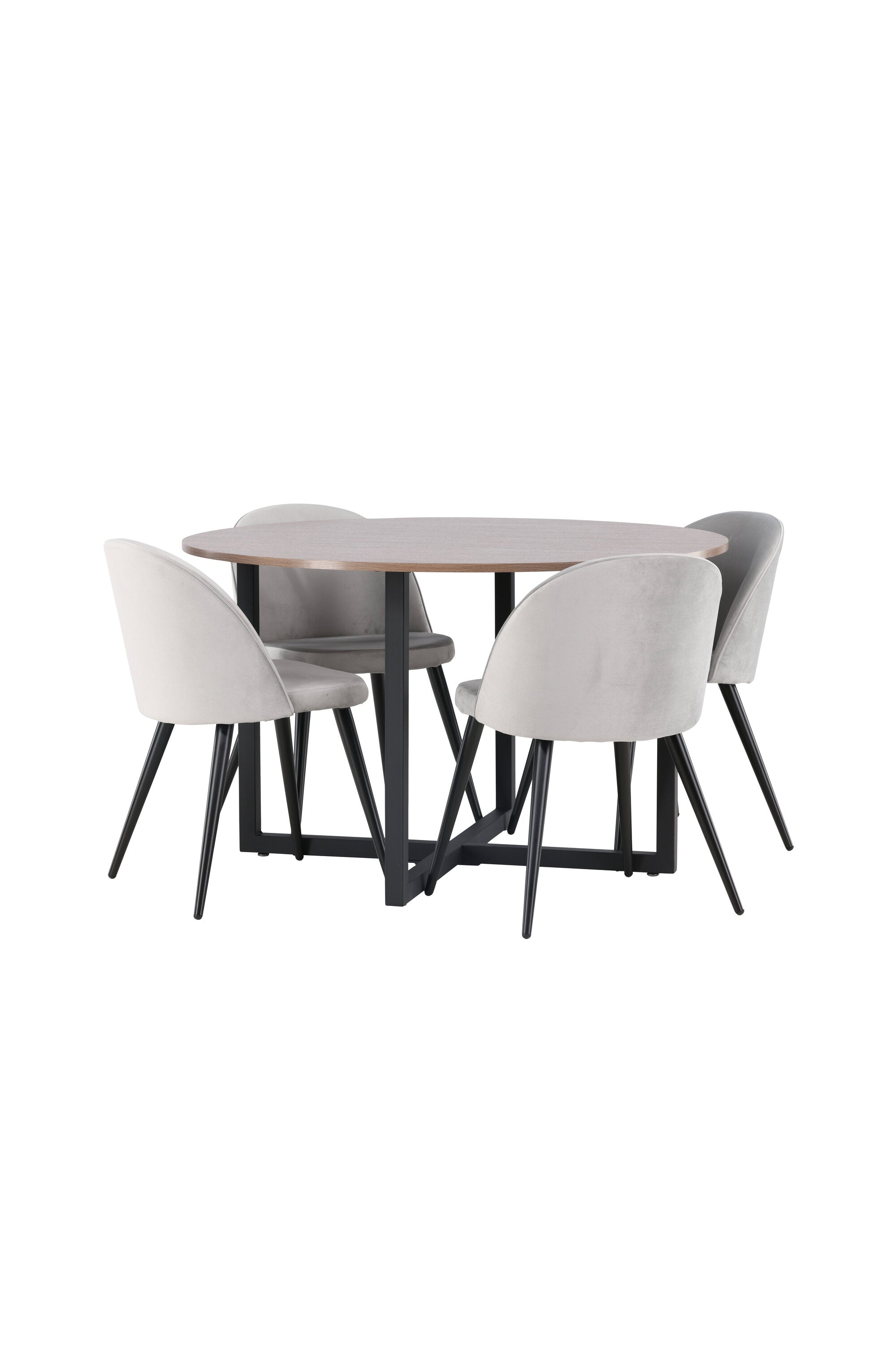 Durango Esszimmerset + Velvet ⌀120cm/4St. in Schwarzgrau präsentiert im Onlineshop von KAQTU Design AG. Esszimmerset ist von Venture Home