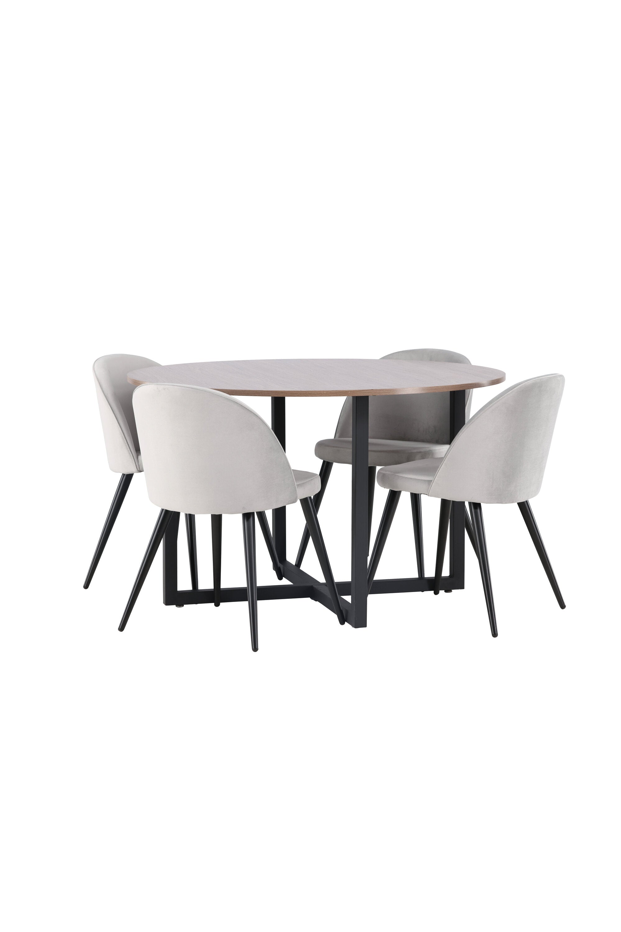 Durango Esszimmerset + Velvet ⌀120cm/4St. in Schwarzgrau präsentiert im Onlineshop von KAQTU Design AG. Esszimmerset ist von Venture Home
