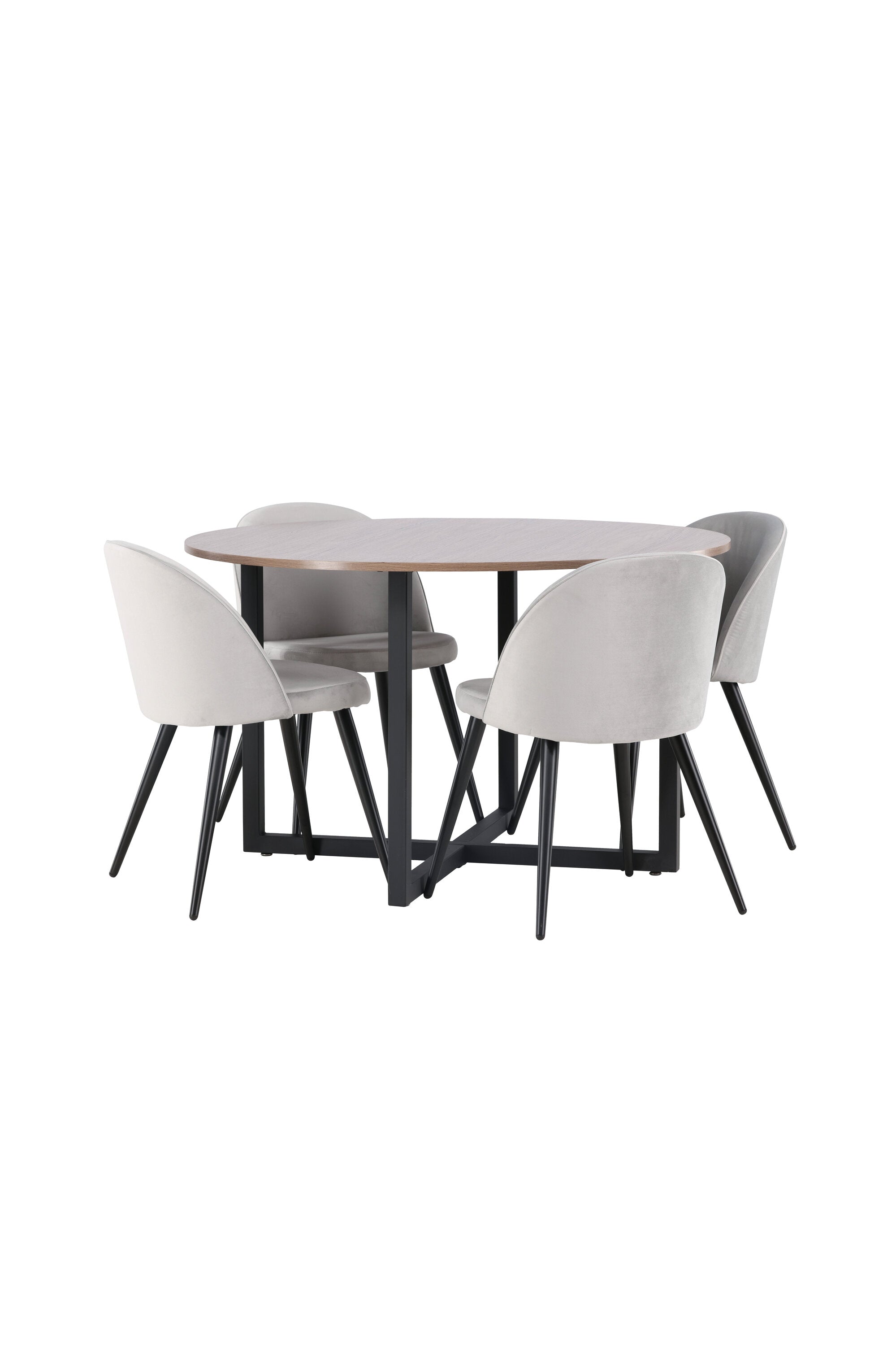 Durango Esszimmerset + Velvet ⌀120cm/4St. in Schwarzgrau präsentiert im Onlineshop von KAQTU Design AG. Esszimmerset ist von Venture Home