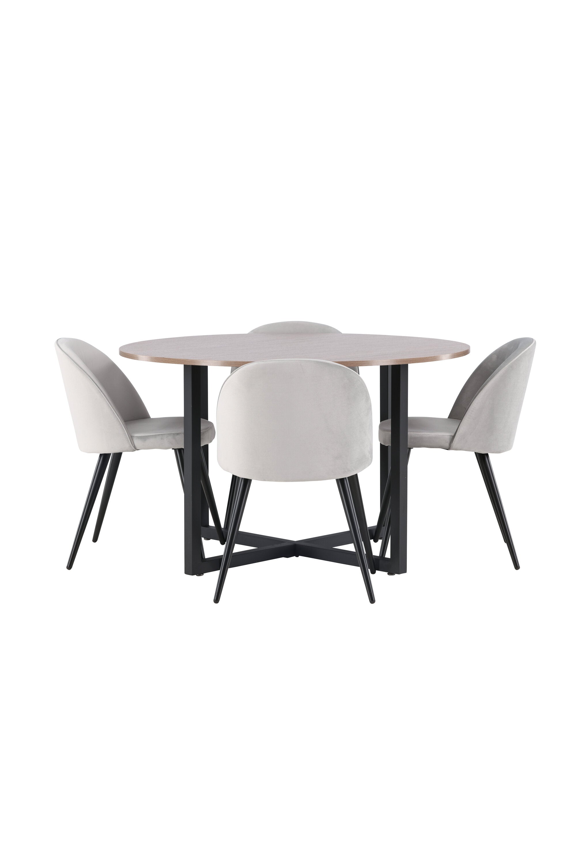 Durango Esszimmerset + Velvet ⌀120cm/4St. in Schwarzgrau präsentiert im Onlineshop von KAQTU Design AG. Esszimmerset ist von Venture Home