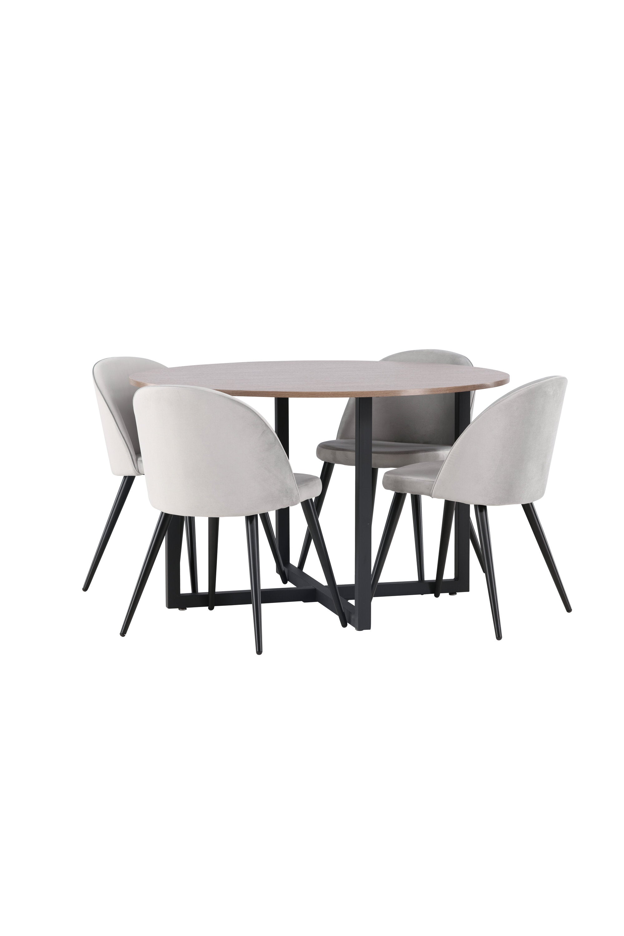 Durango Esszimmerset + Velvet ⌀120cm/4St. in Schwarzgrau präsentiert im Onlineshop von KAQTU Design AG. Esszimmerset ist von Venture Home