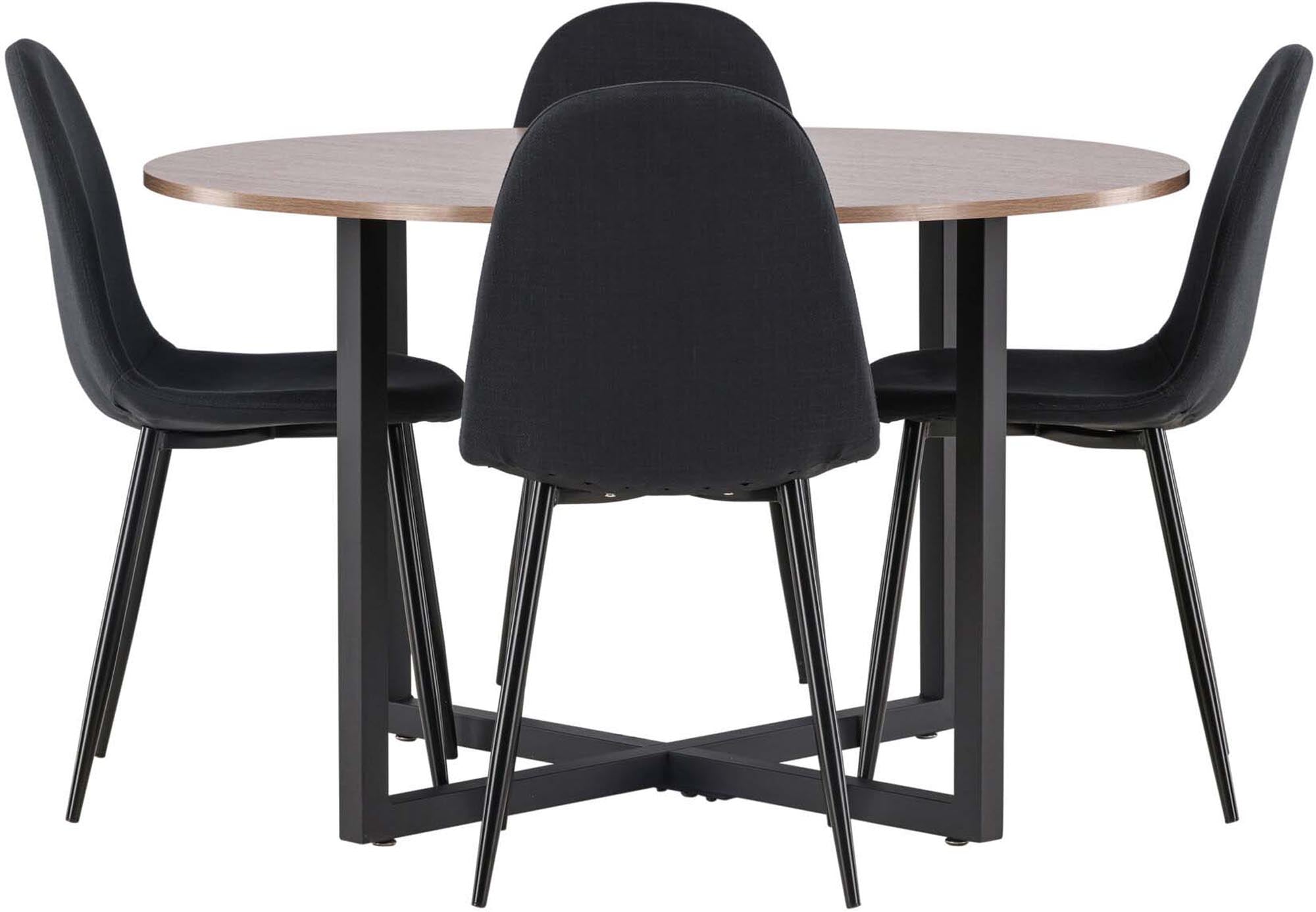 Das Durango Esszimmerset mit Polar Tisch (⌀120cm) und 4 Stühlen von Venture Home bietet stilvolles Design und Komfort für Ihr Zuhause.