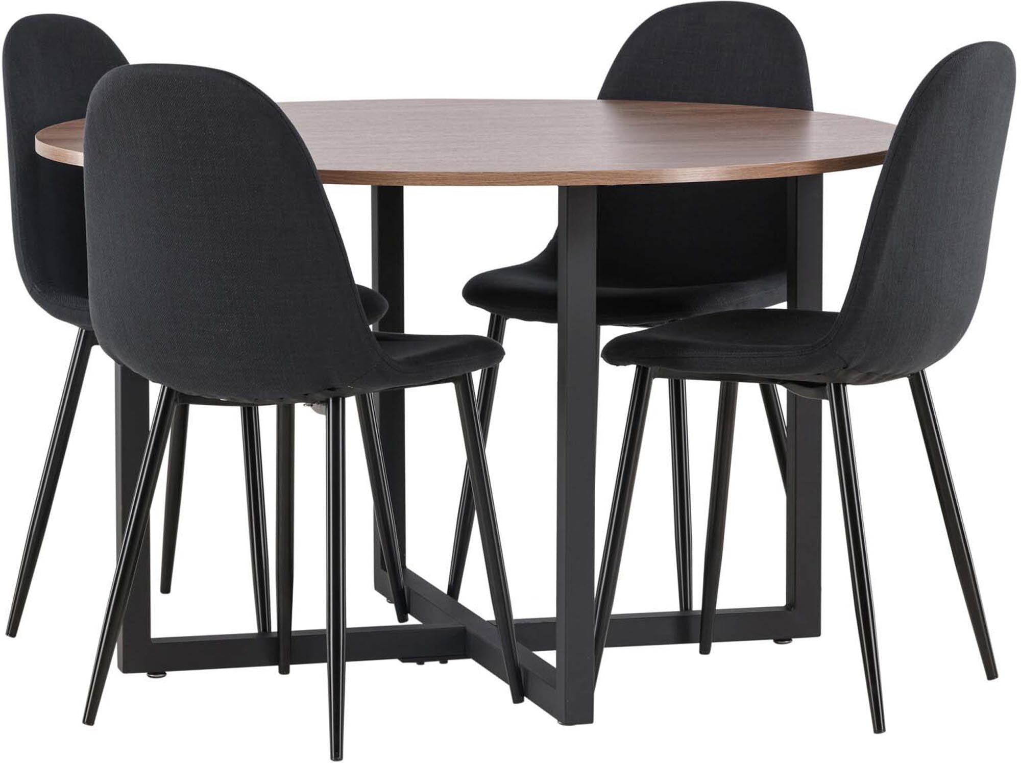 Das Durango Esszimmerset mit Polar Tisch (⌀120cm) und 4 Stühlen von Venture Home bietet stilvolles Design und Komfort für Ihr Zuhause.