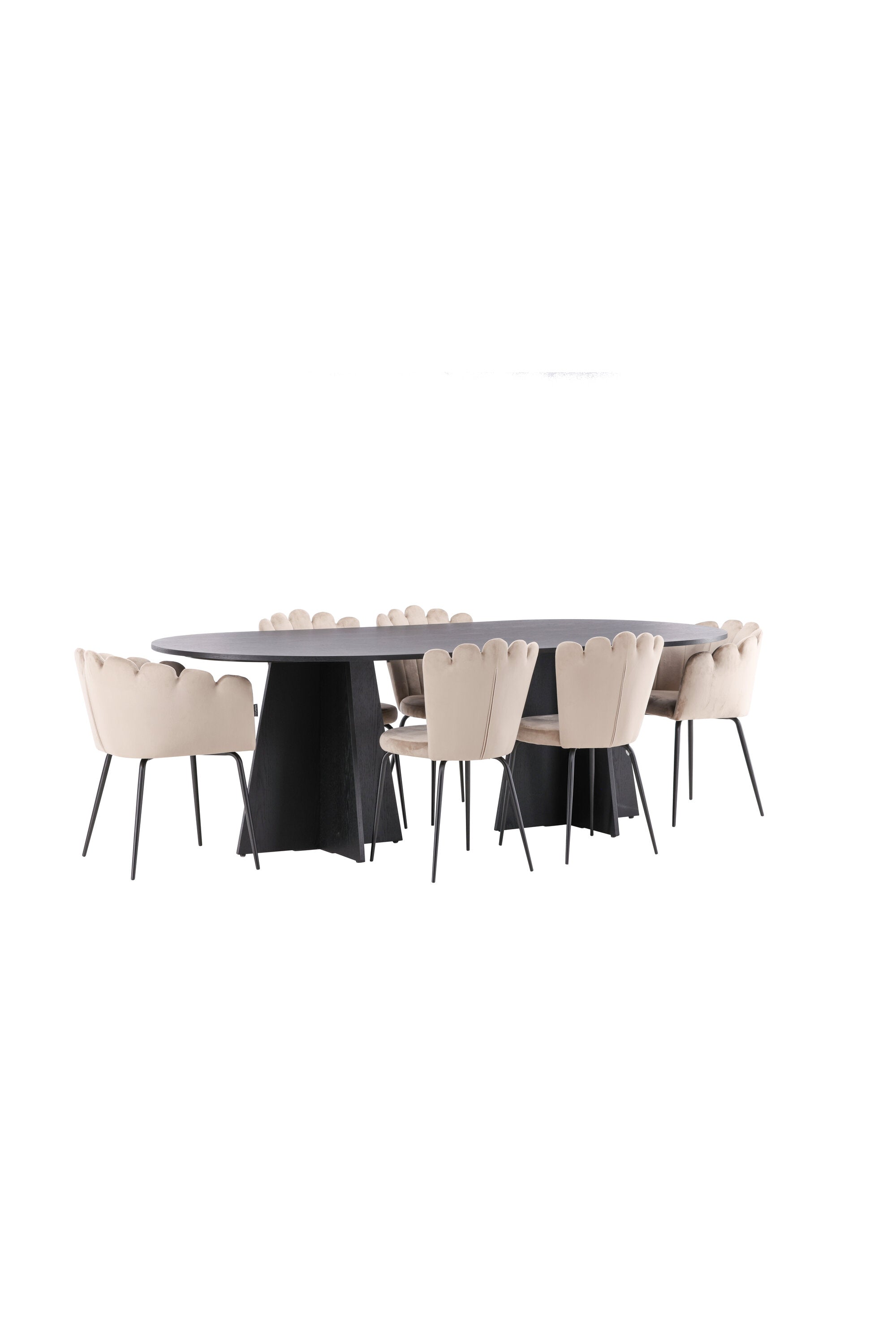 Bootcut Esszimmerset + Limhamn 230cm/4St. in Beige präsentiert im Onlineshop von KAQTU Design AG. Esszimmerset ist von Venture Home