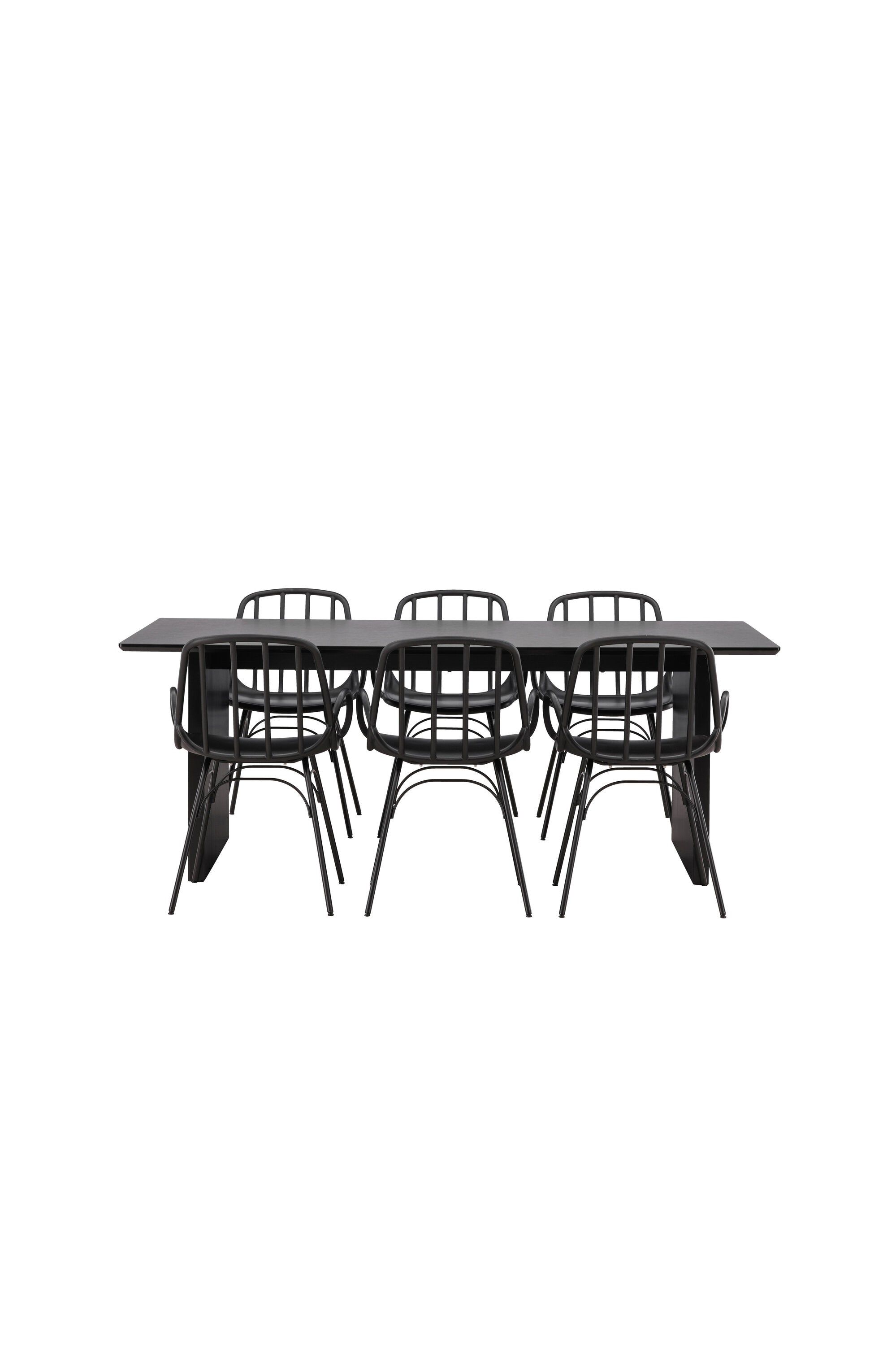 Vail Esszimmerset + Dyrön 200cm/6St. in Schwarz präsentiert im Onlineshop von KAQTU Design AG. Esszimmerset ist von Venture Home