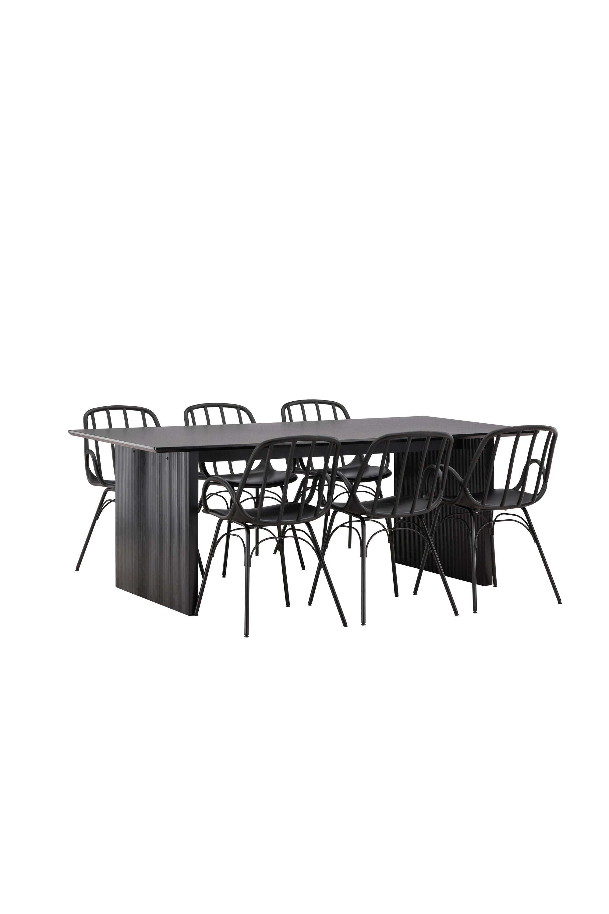 Vail Esszimmerset + Dyrön 200cm/6St. in Schwarz präsentiert im Onlineshop von KAQTU Design AG. Esszimmerset ist von Venture Home