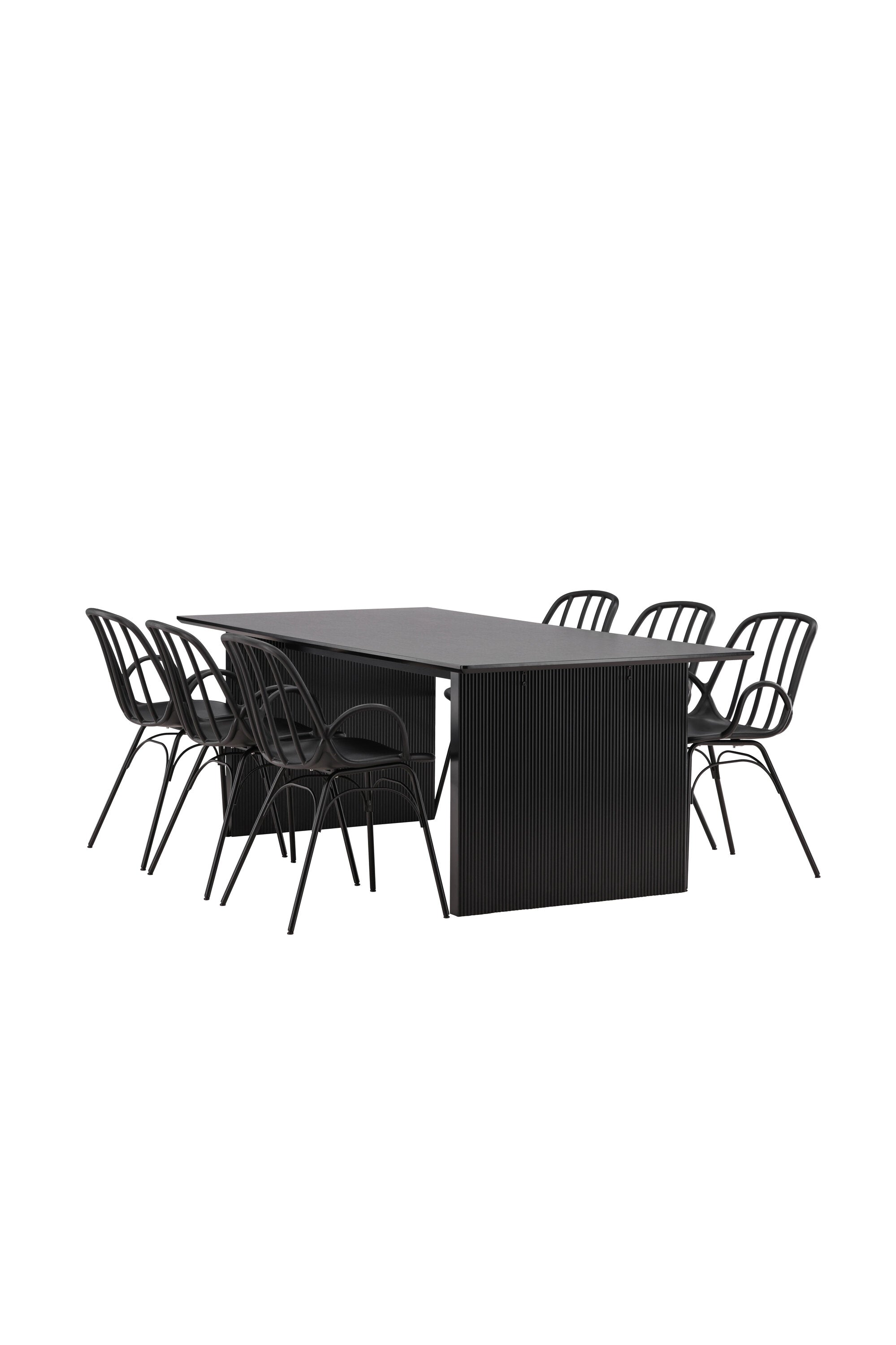 Vail Esszimmerset + Dyrön 200cm/6St. in Schwarz präsentiert im Onlineshop von KAQTU Design AG. Esszimmerset ist von Venture Home