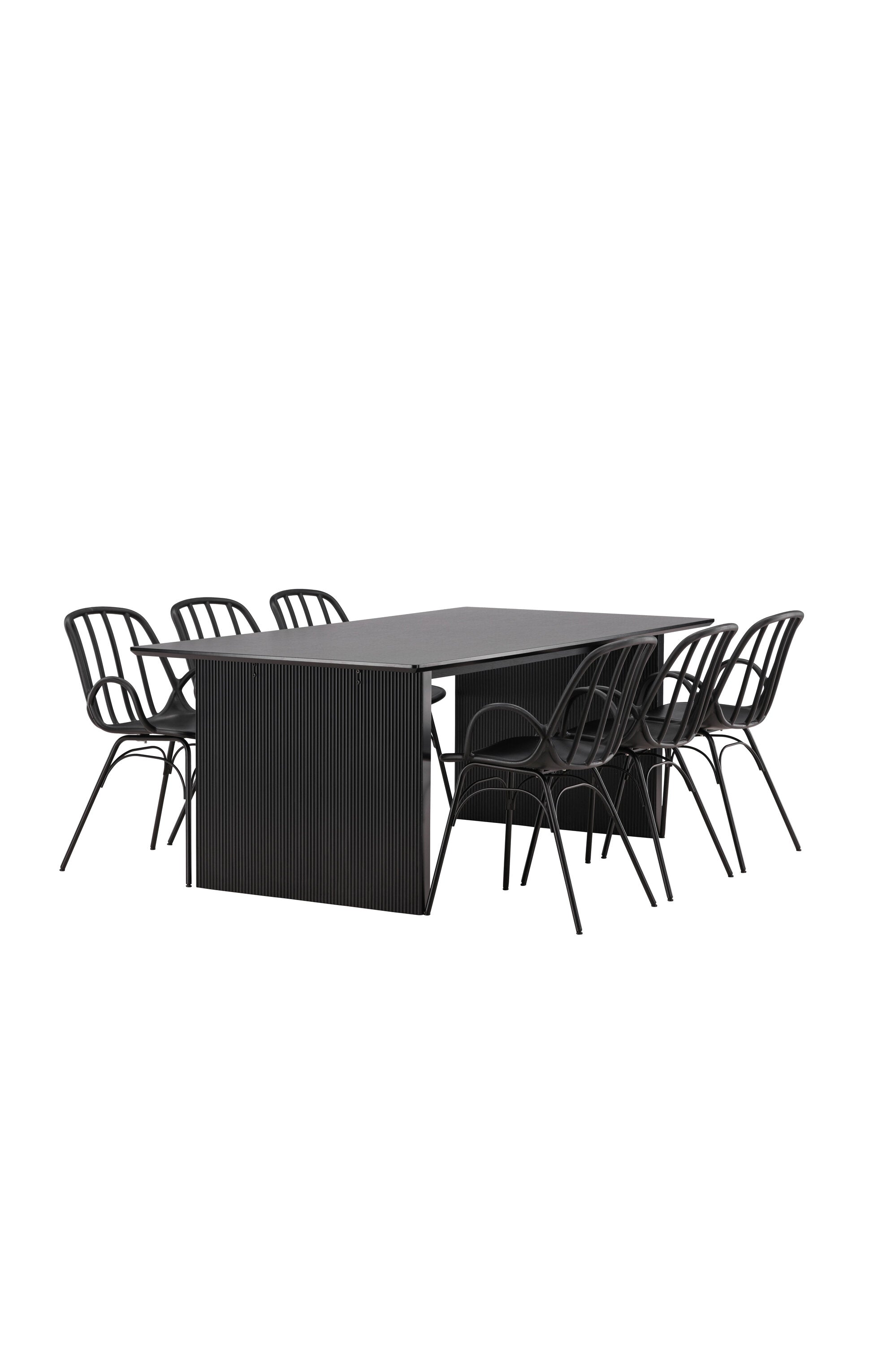 Vail Esszimmerset + Dyrön 200cm/6St. in Schwarz präsentiert im Onlineshop von KAQTU Design AG. Esszimmerset ist von Venture Home