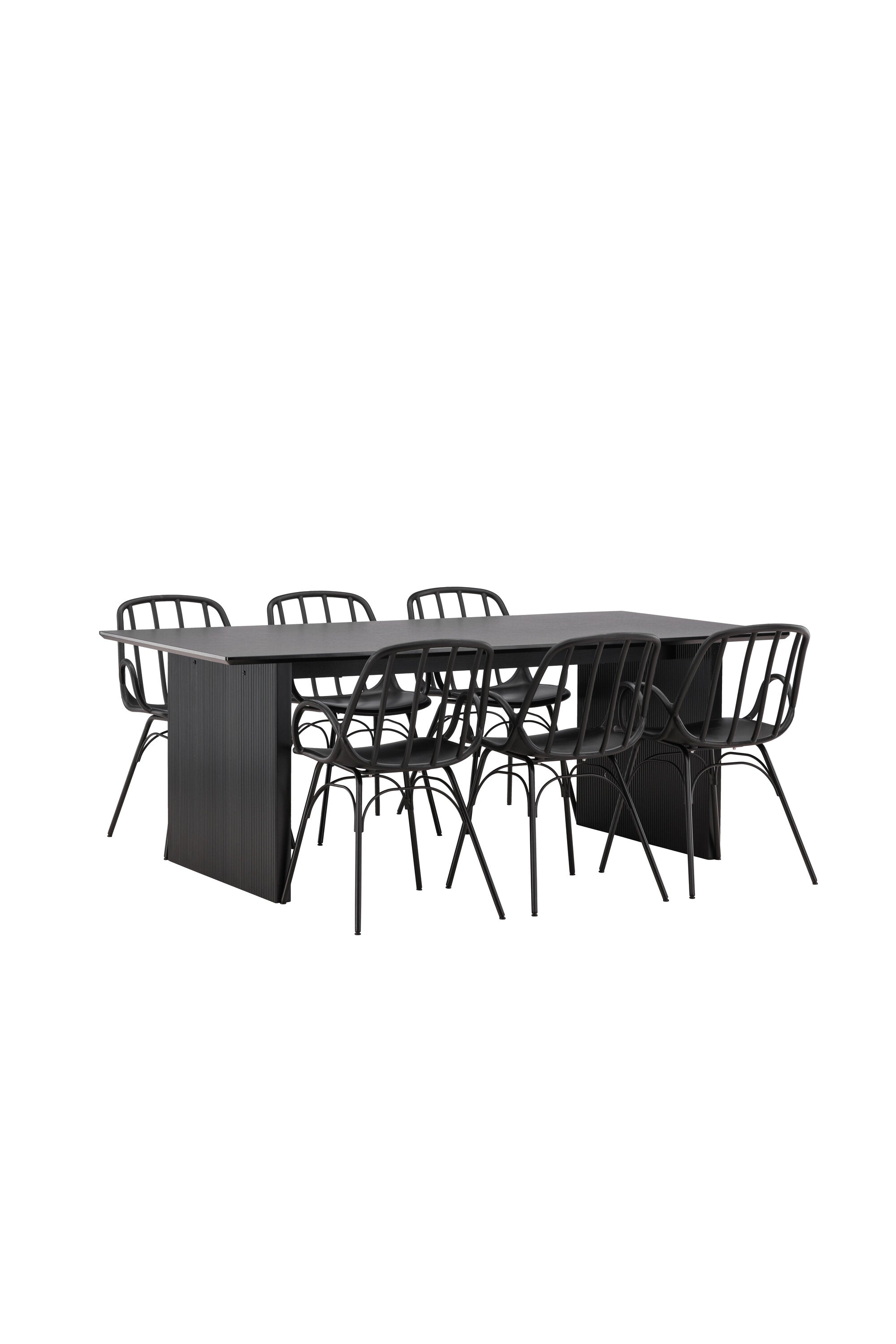 Vail Esszimmerset + Dyrön 200cm/6St. in Schwarz präsentiert im Onlineshop von KAQTU Design AG. Esszimmerset ist von Venture Home