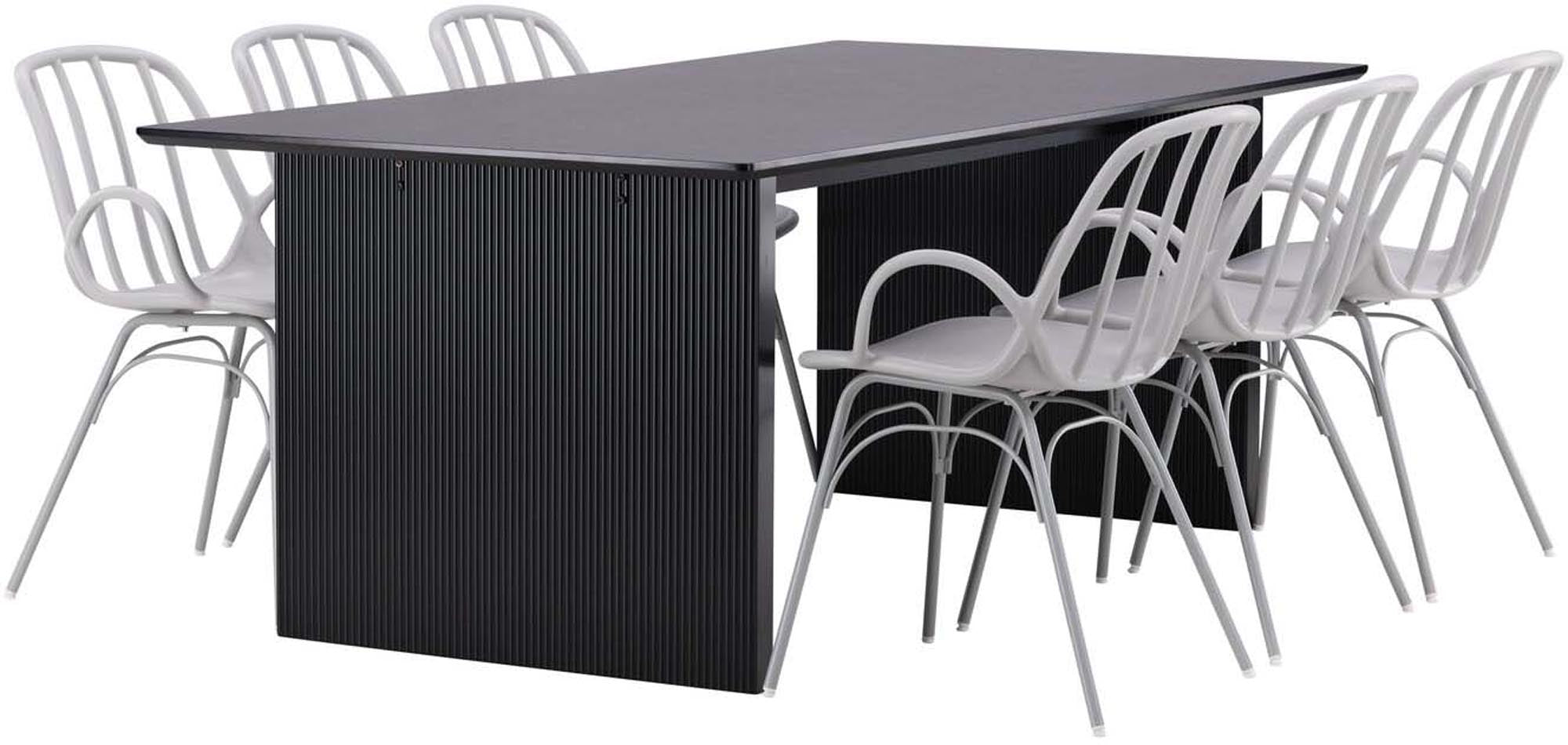 Entdecken Sie das Vail Esszimmerset von Venture Home: Elegantes Design, Platz für 6 Personen und nordisches Flair für Ihr Zuhause.