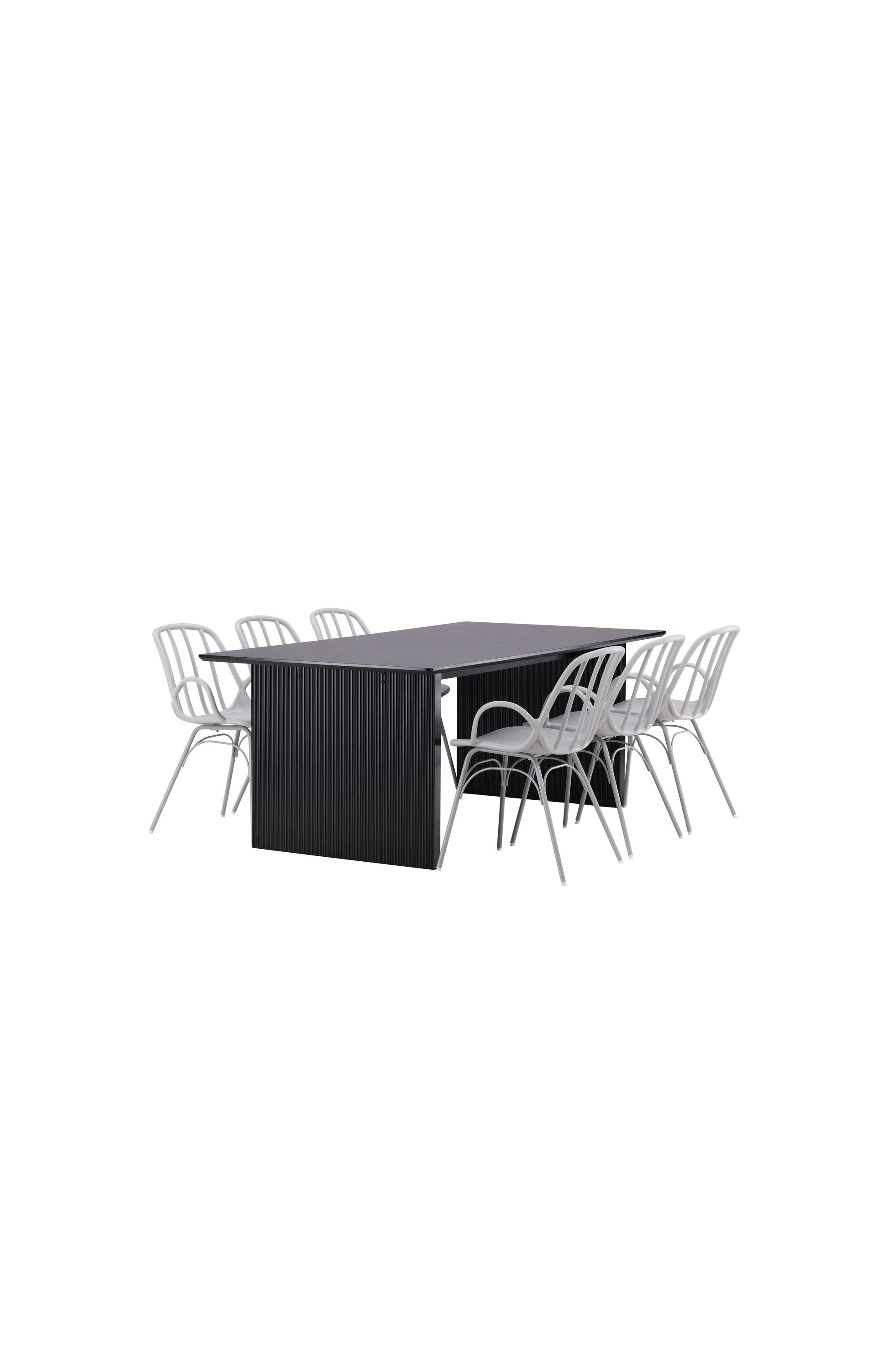 Vail Esszimmerset + Dyrön 200cm/6St. in Greige präsentiert im Onlineshop von KAQTU Design AG. Esszimmerset ist von Venture Home