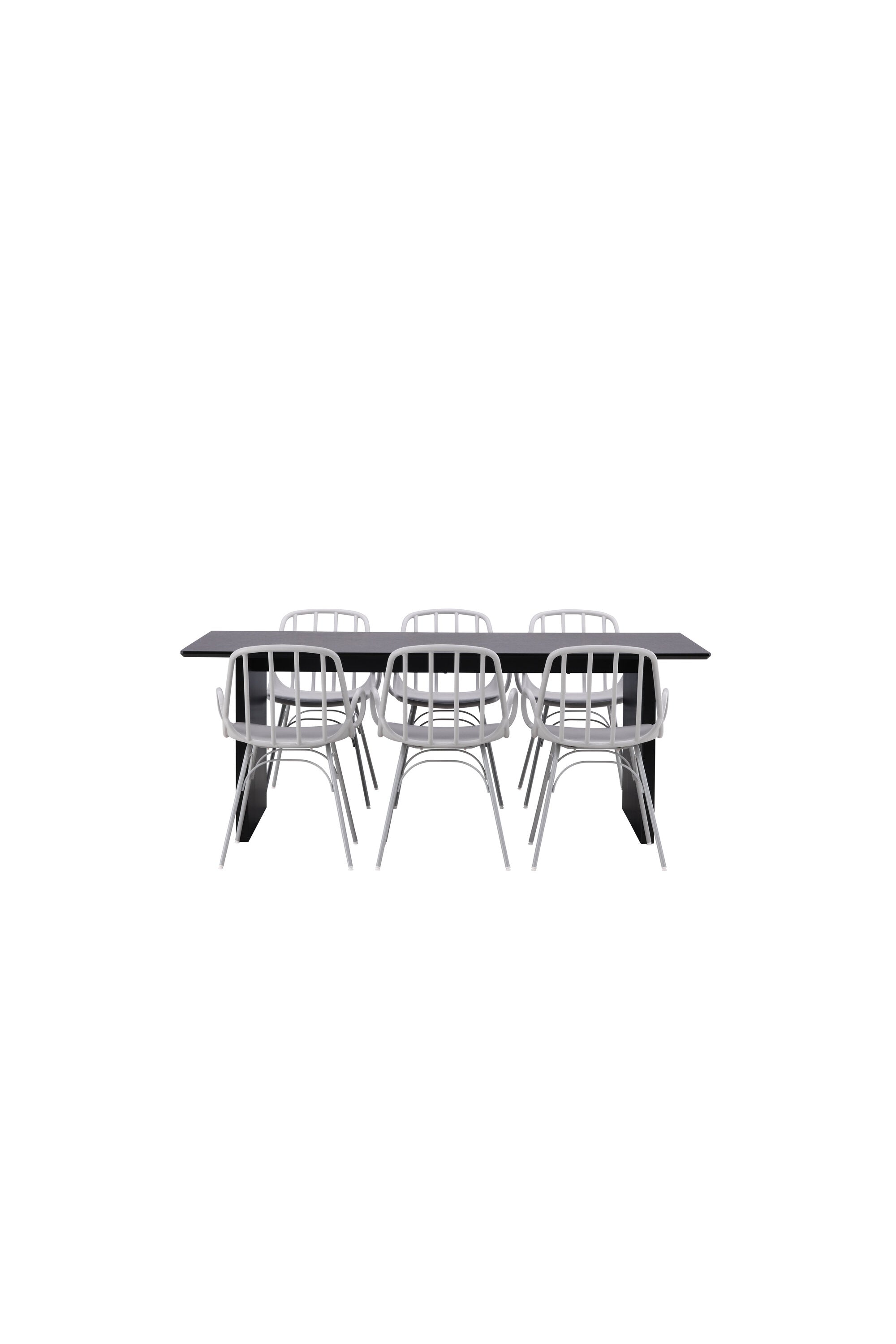 Vail Esszimmerset + Dyrön 200cm/6St. in Greige präsentiert im Onlineshop von KAQTU Design AG. Esszimmerset ist von Venture Home