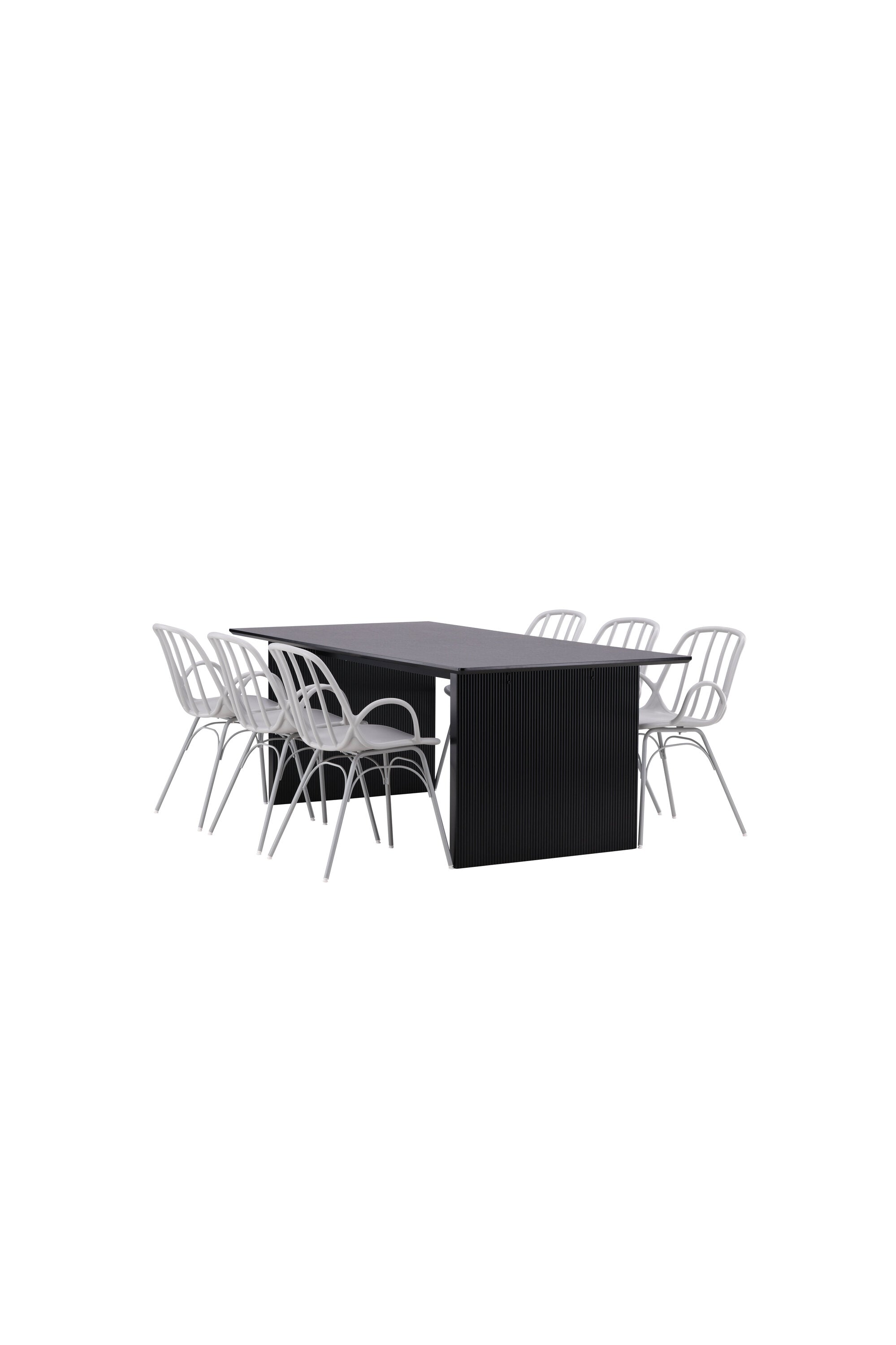 Vail Esszimmerset + Dyrön 200cm/6St. in Greige präsentiert im Onlineshop von KAQTU Design AG. Esszimmerset ist von Venture Home