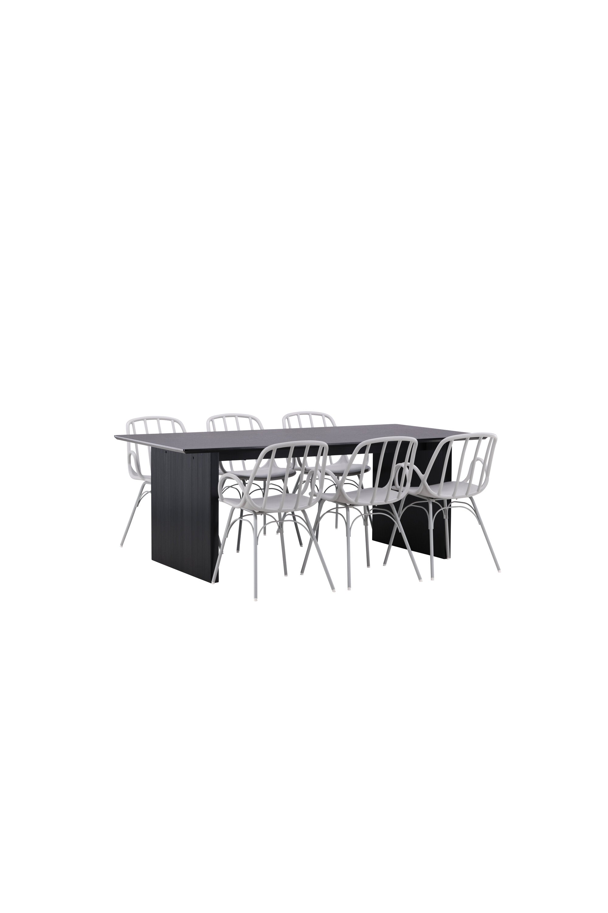 Vail Esszimmerset + Dyrön 200cm/6St. in Greige präsentiert im Onlineshop von KAQTU Design AG. Esszimmerset ist von Venture Home