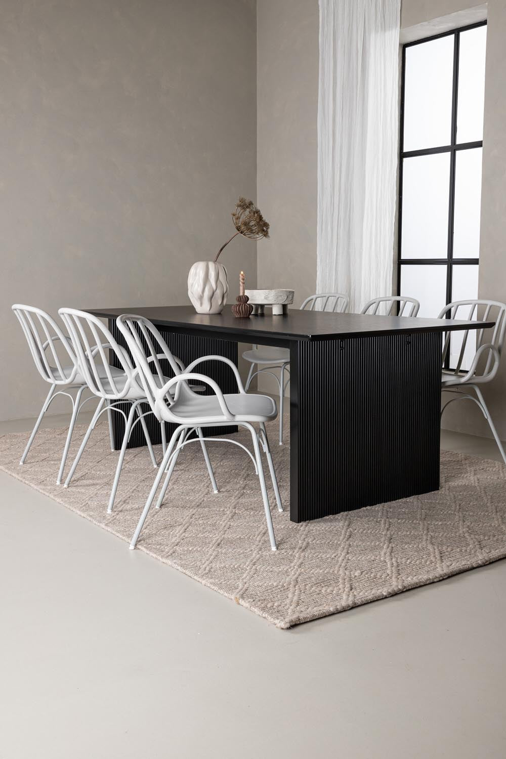 Vail Esszimmerset + Dyrön 200cm/6St. in Greige präsentiert im Onlineshop von KAQTU Design AG. Esszimmerset ist von Venture Home
