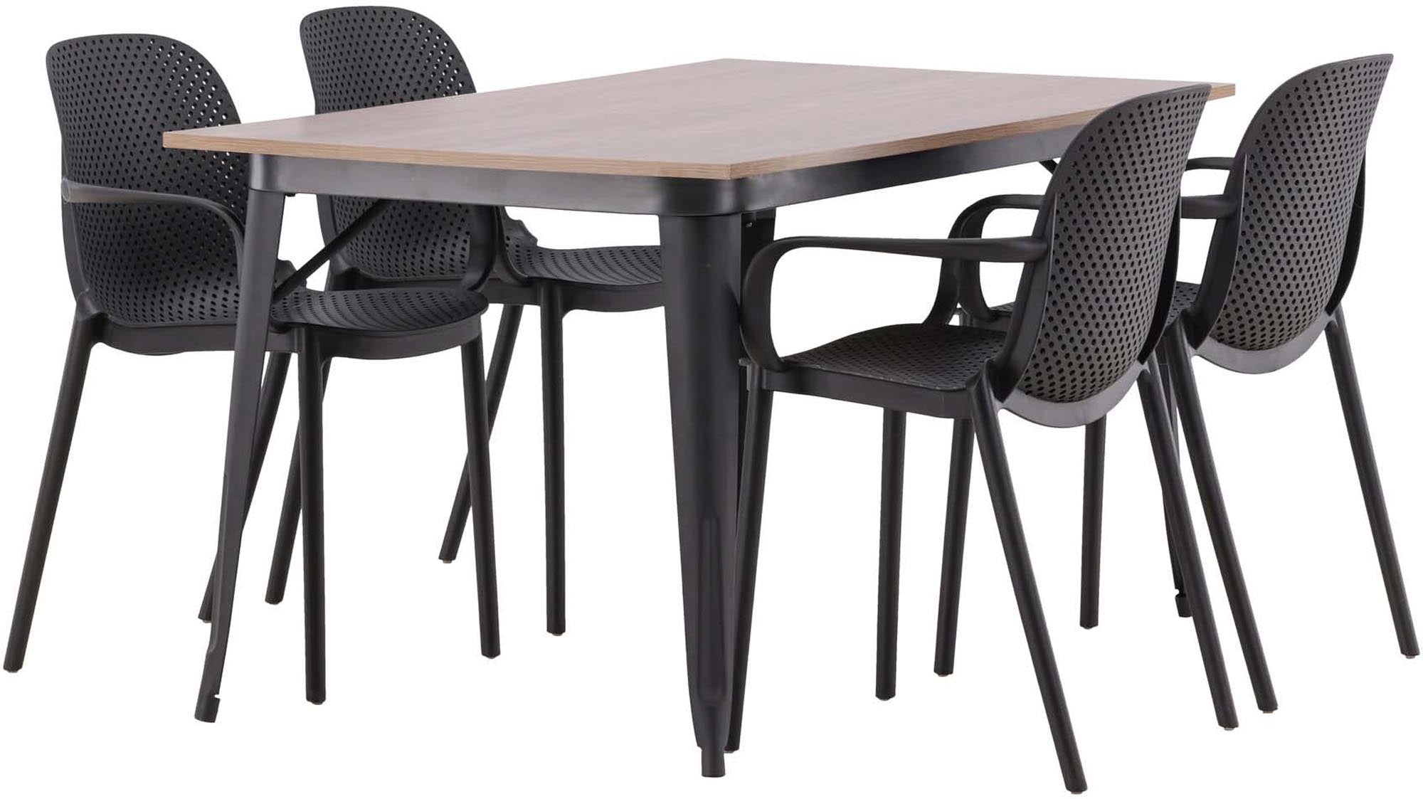 Modernes Esszimmerset Tempe mit 4 Baltimore-Stühlen, 140cm, vereint Stil und Funktionalität für Ihr Zuhause.