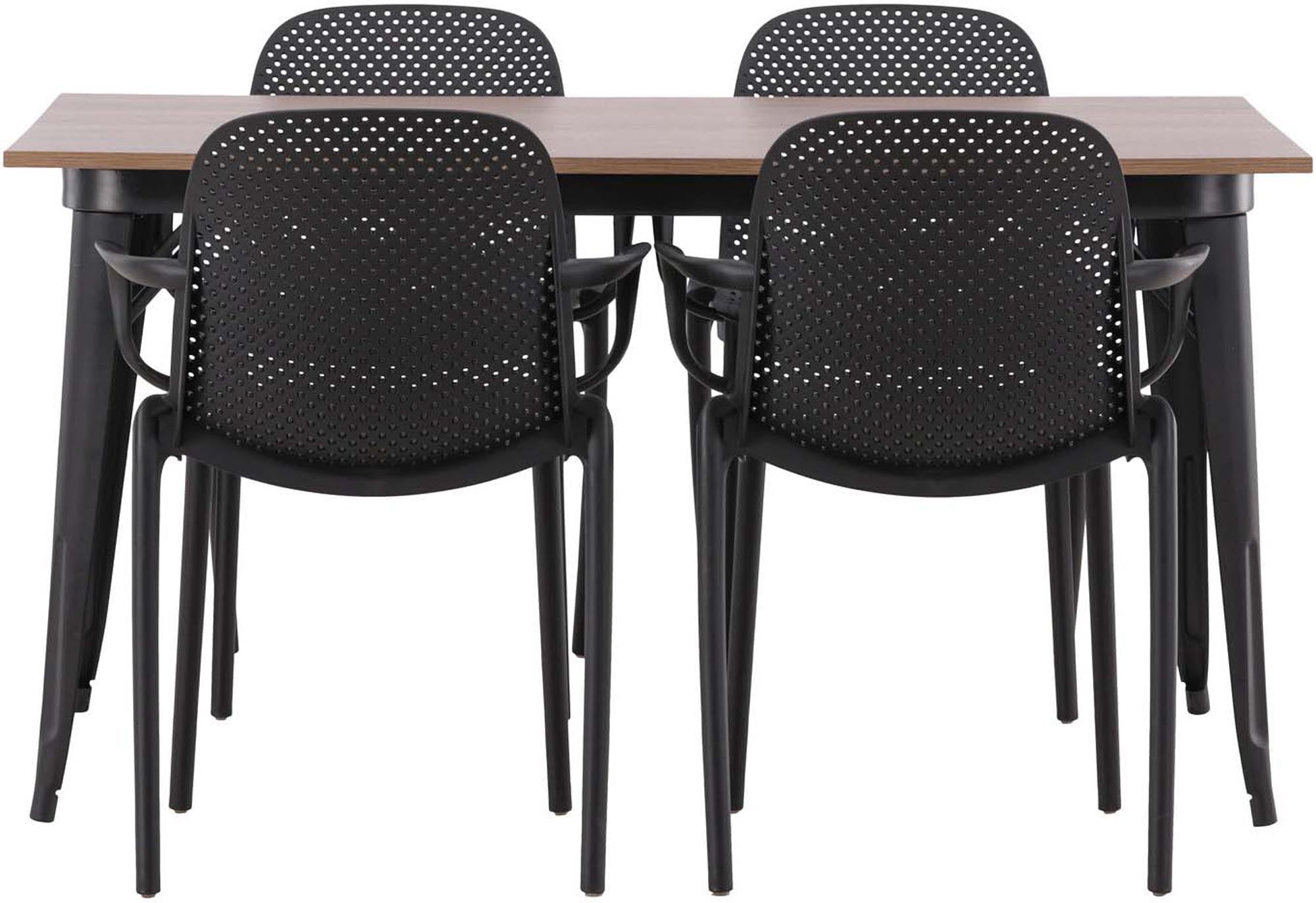 Modernes Tempe Esszimmerset 140cm mit 4 Stühlen von Venture Home.