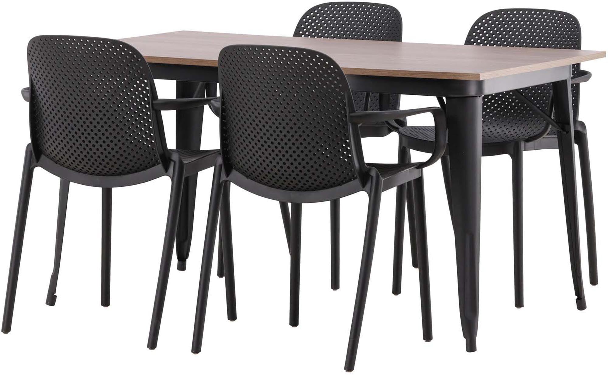 Elegantes Tempe Esszimmerset 140cm mit 4 Stühlen von Venture Home.