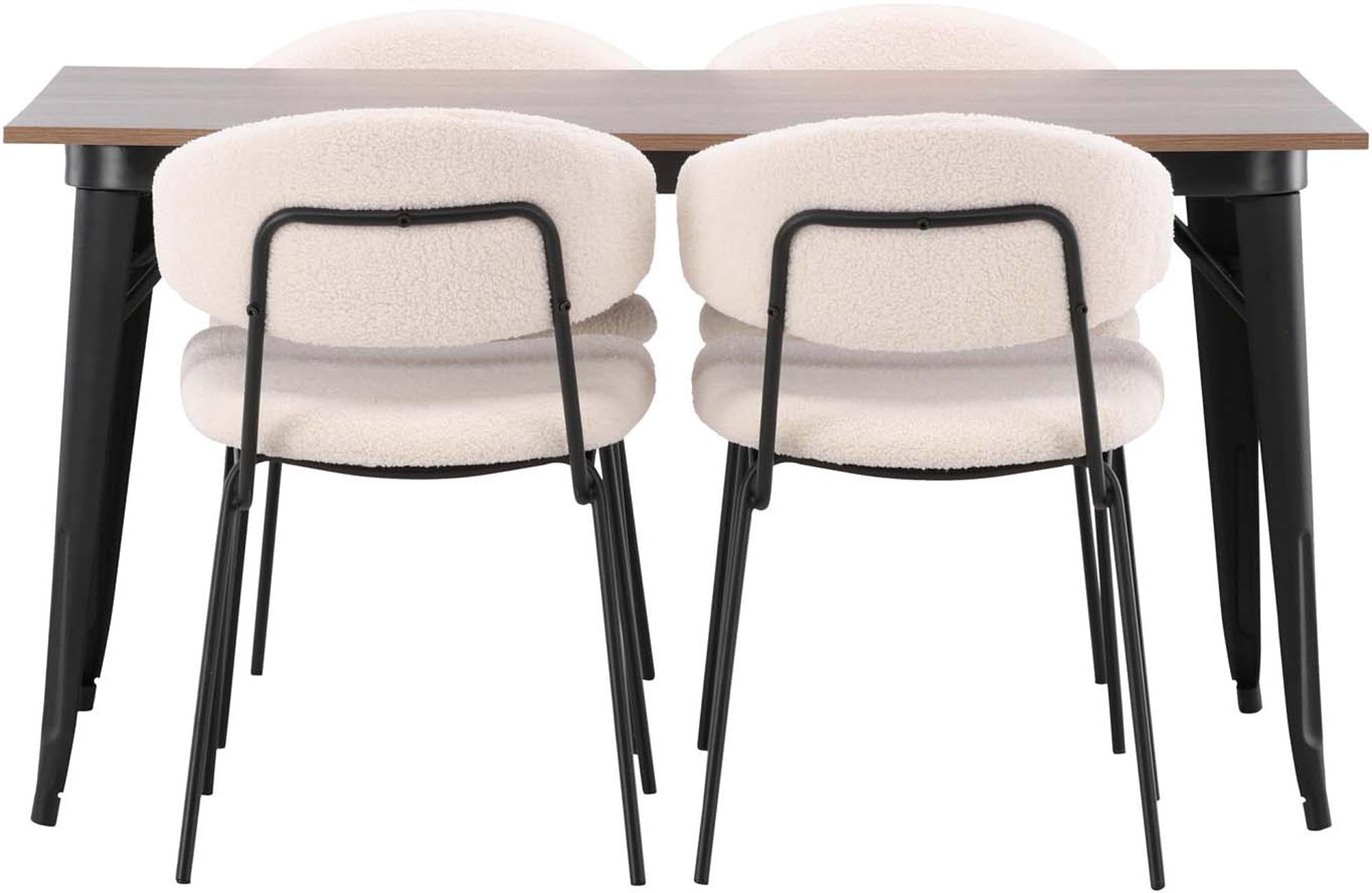 Entdecken Sie das Tempe Esszimmerset + Chico 140cm/4St. von Venture Home – skandinavisches Design trifft auf Funktionalität und Stil.