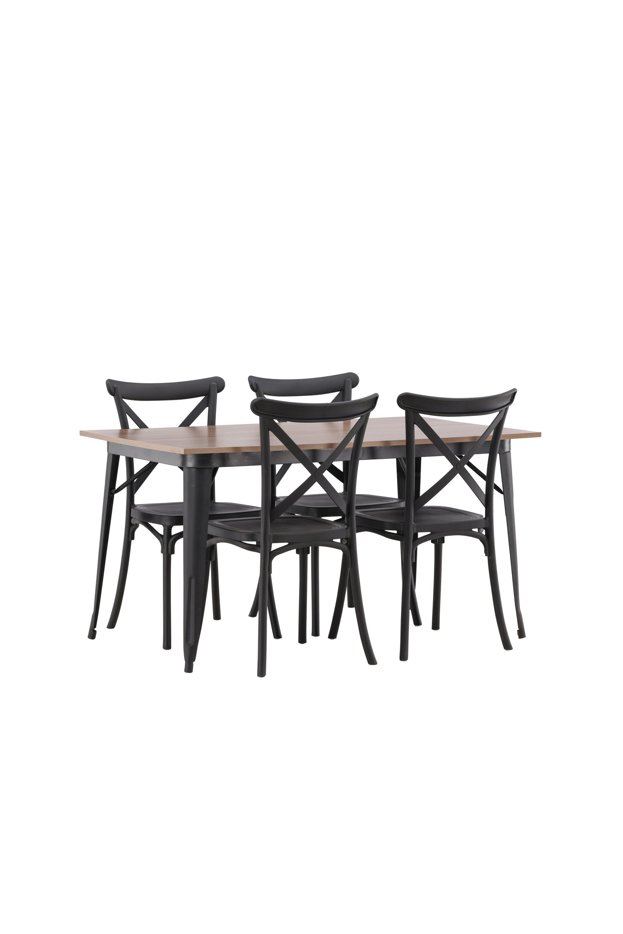 Tempe Esszimmerset + Crosett 140cm/4St. in Schwarz präsentiert im Onlineshop von KAQTU Design AG. Esszimmerset ist von Venture Home