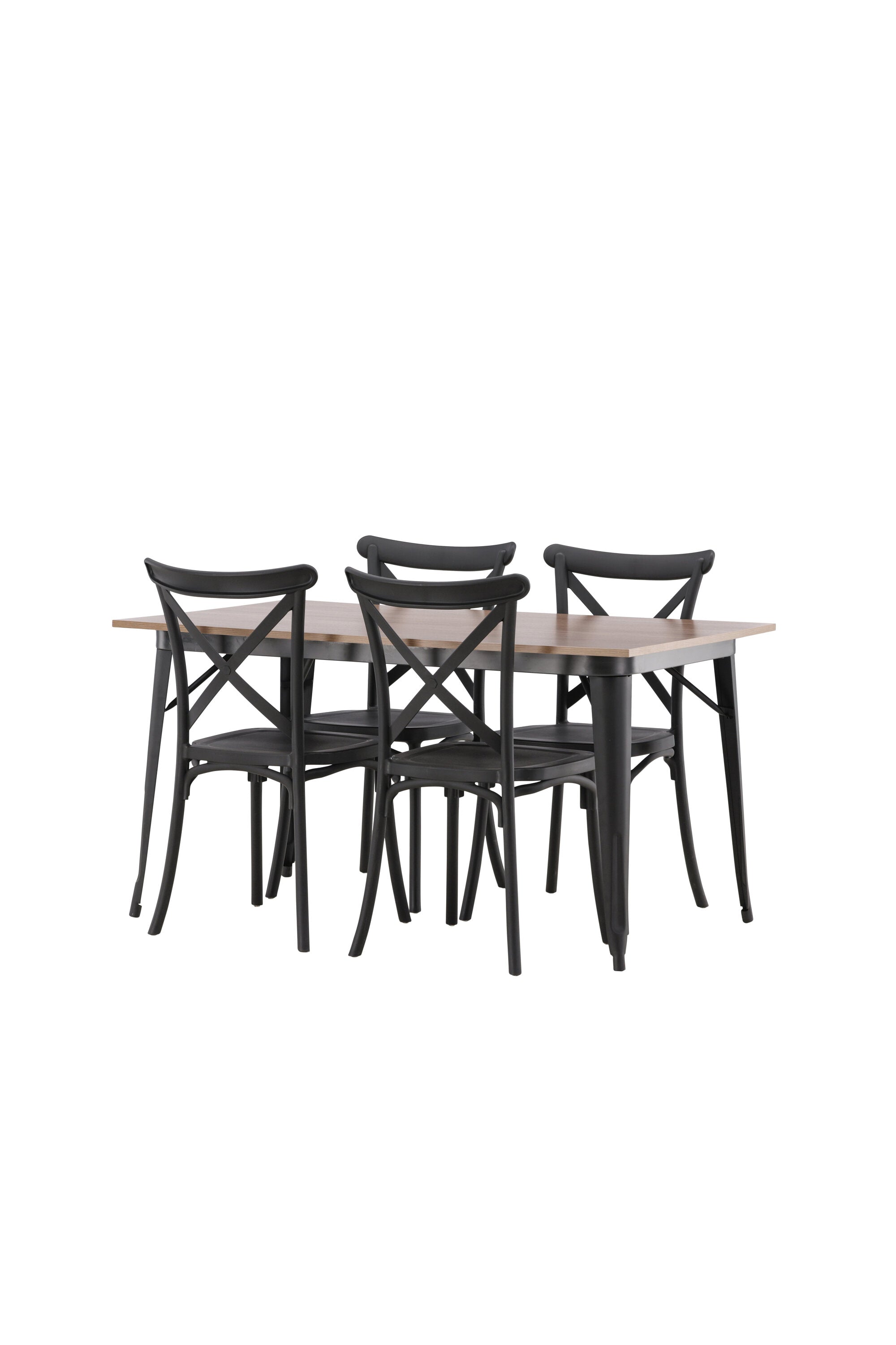 Tempe Esszimmerset + Crosett 140cm/4St. in Schwarz präsentiert im Onlineshop von KAQTU Design AG. Esszimmerset ist von Venture Home