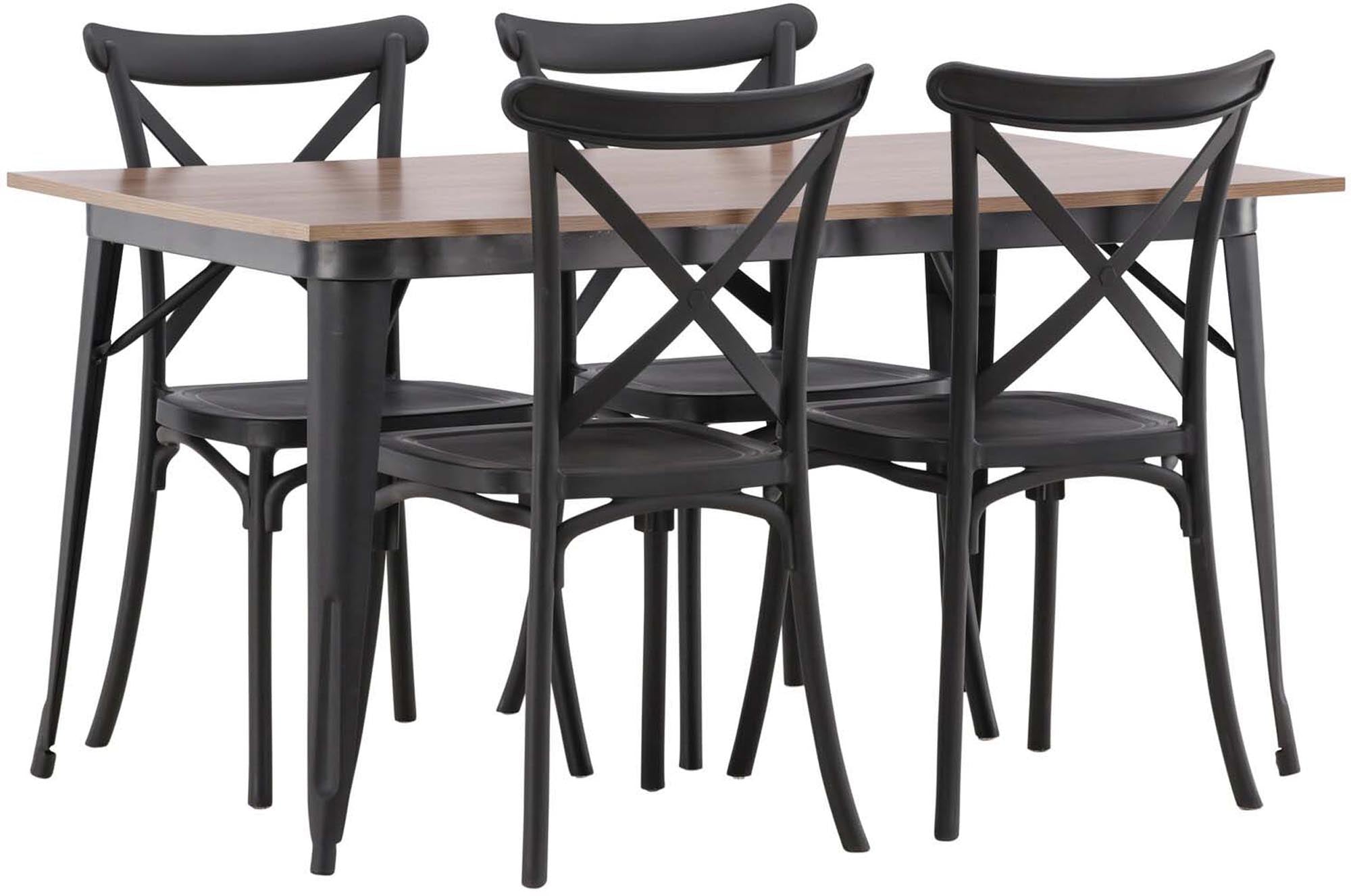 Stilvolles Tempe Esszimmerset mit Crosett, 140cm, 4 Stühle, von Venture.