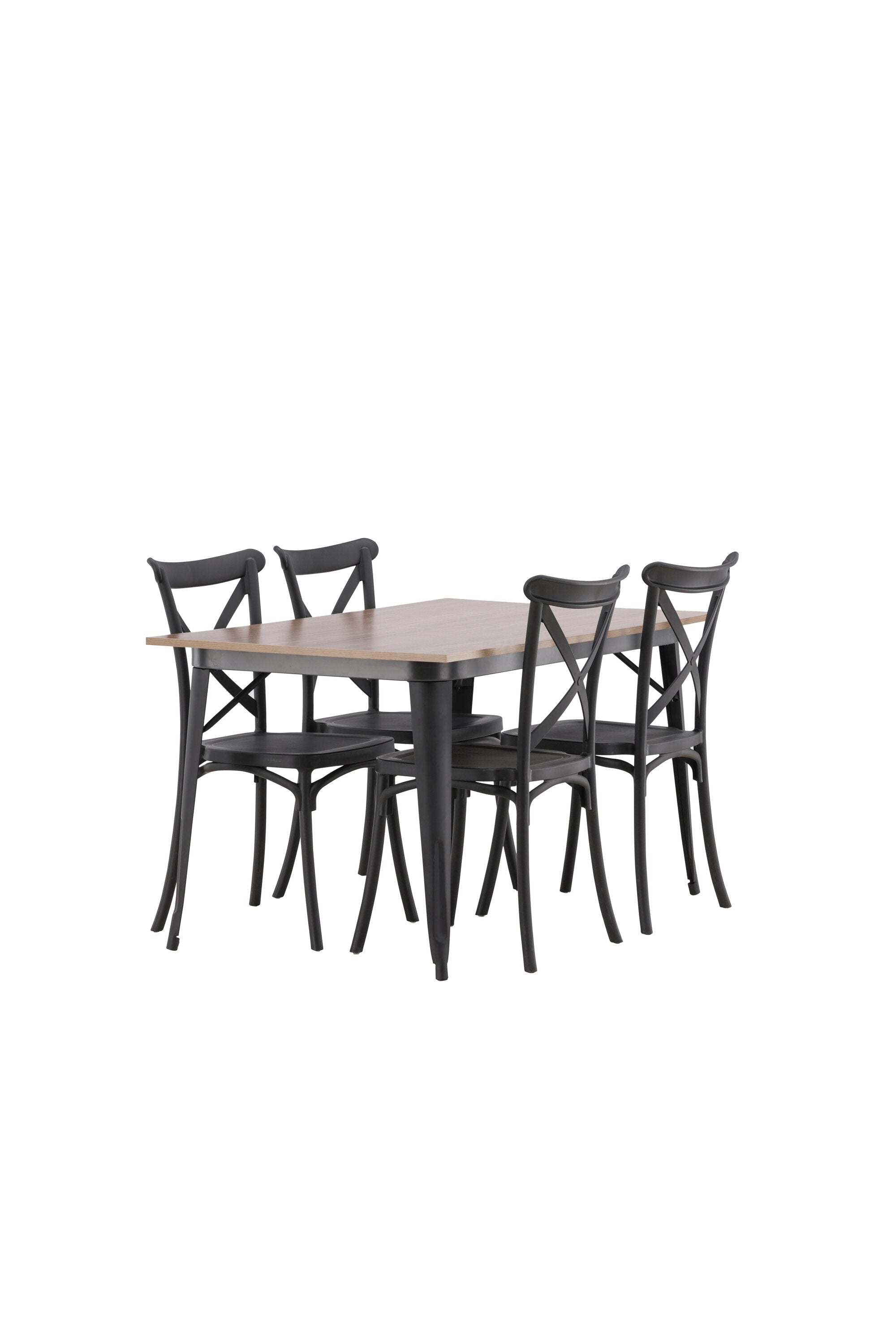 Tempe Esszimmerset + Crosett 140cm/4St. in Schwarz präsentiert im Onlineshop von KAQTU Design AG. Esszimmerset ist von Venture Home