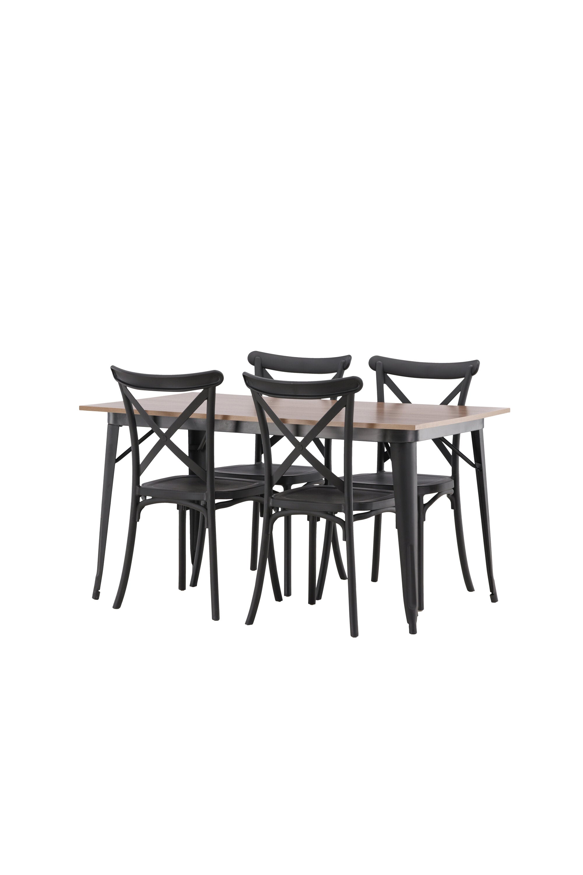 Tempe Esszimmerset + Crosett 140cm/4St. in Schwarz präsentiert im Onlineshop von KAQTU Design AG. Esszimmerset ist von Venture Home
