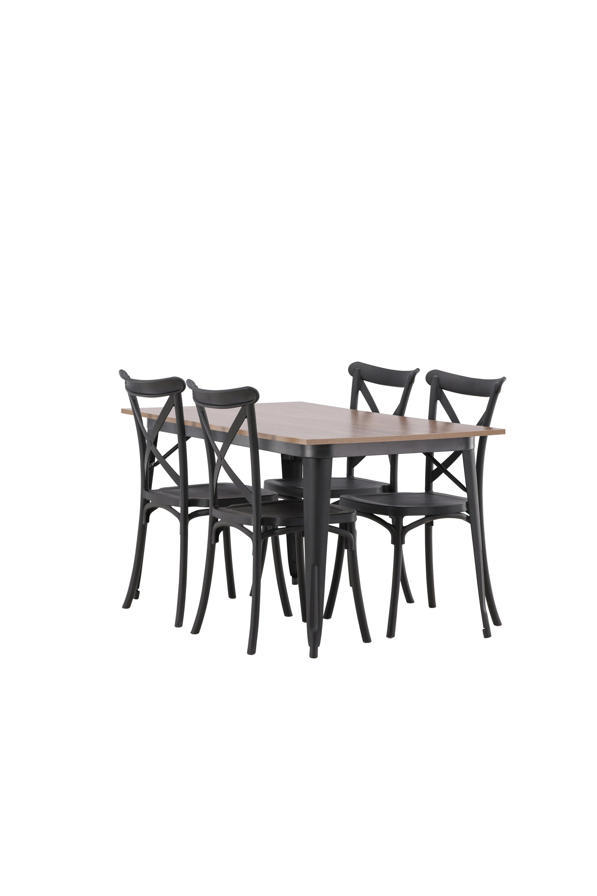 Tempe Esszimmerset + Crosett 140cm/4St. in Schwarz präsentiert im Onlineshop von KAQTU Design AG. Esszimmerset ist von Venture Home