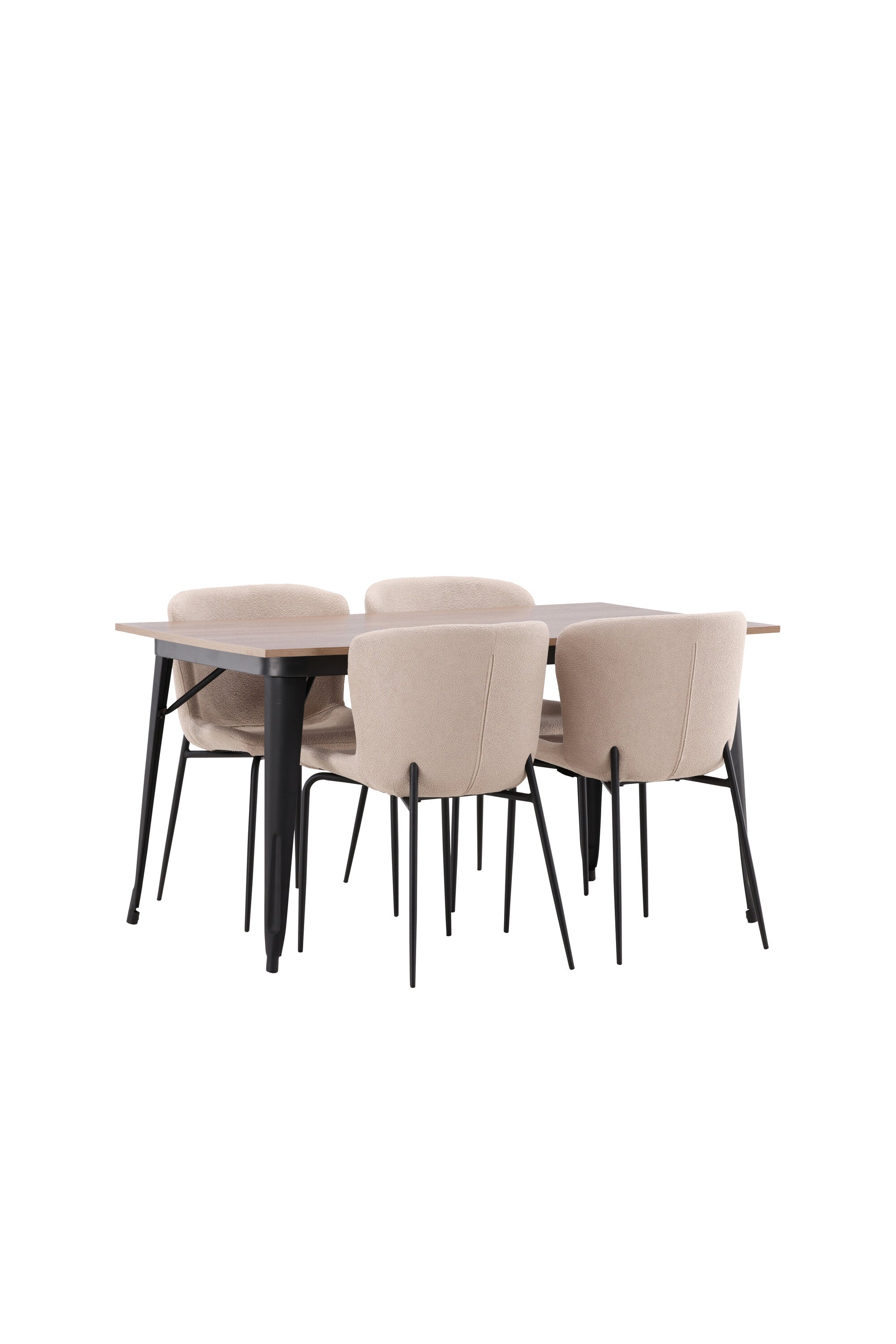 Tempe Esszimmerset + Modesto 140cm/4St. in Beige, Schwarz präsentiert im Onlineshop von KAQTU Design AG. Esszimmerset ist von Venture Home