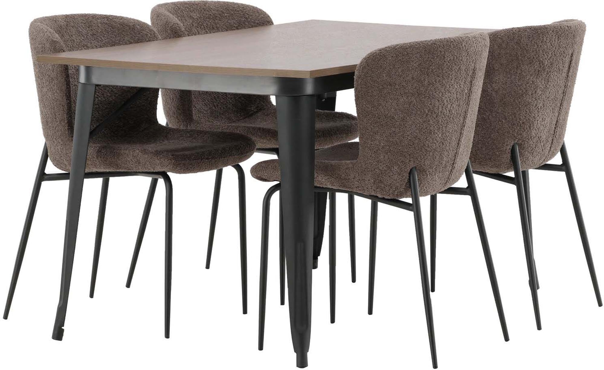 Stilvolles Tempe Esszimmerset mit Modesto Tisch, 140cm, 4 Stühle.