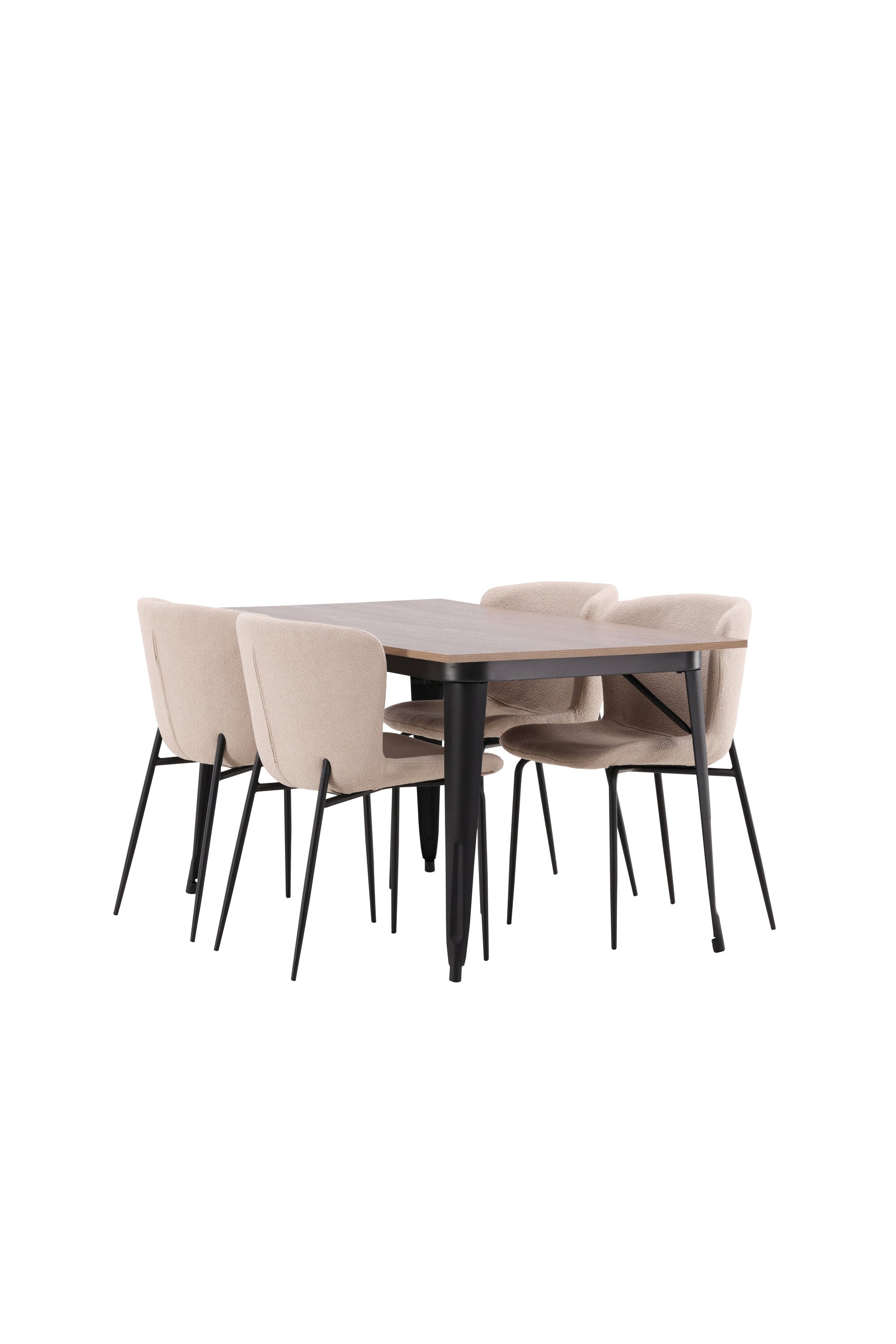 Tempe Esszimmerset + Modesto 140cm/4St. in Beige, Schwarz präsentiert im Onlineshop von KAQTU Design AG. Esszimmerset ist von Venture Home
