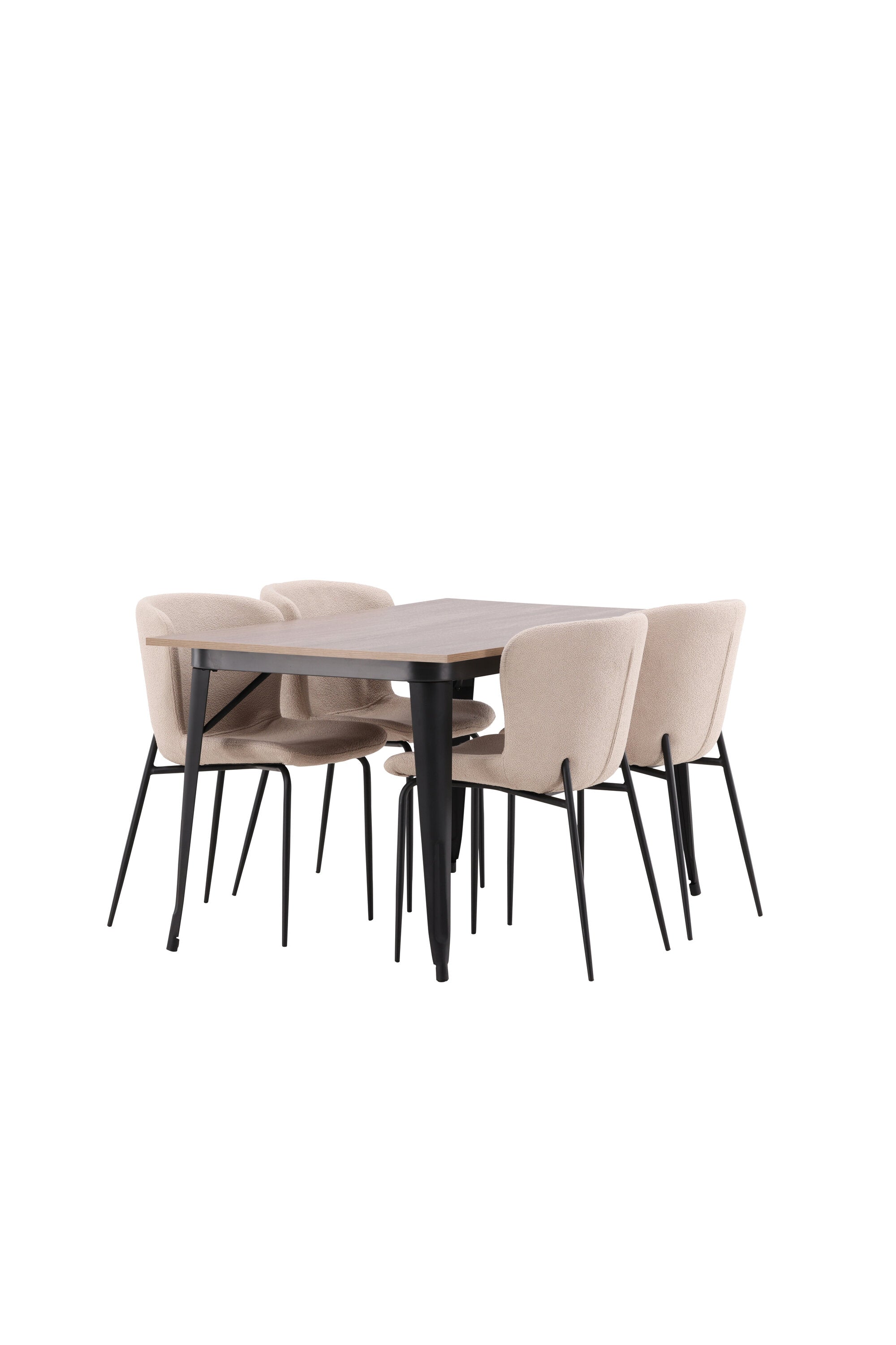 Tempe Esszimmerset + Modesto 140cm/4St. in Beige, Schwarz präsentiert im Onlineshop von KAQTU Design AG. Esszimmerset ist von Venture Home