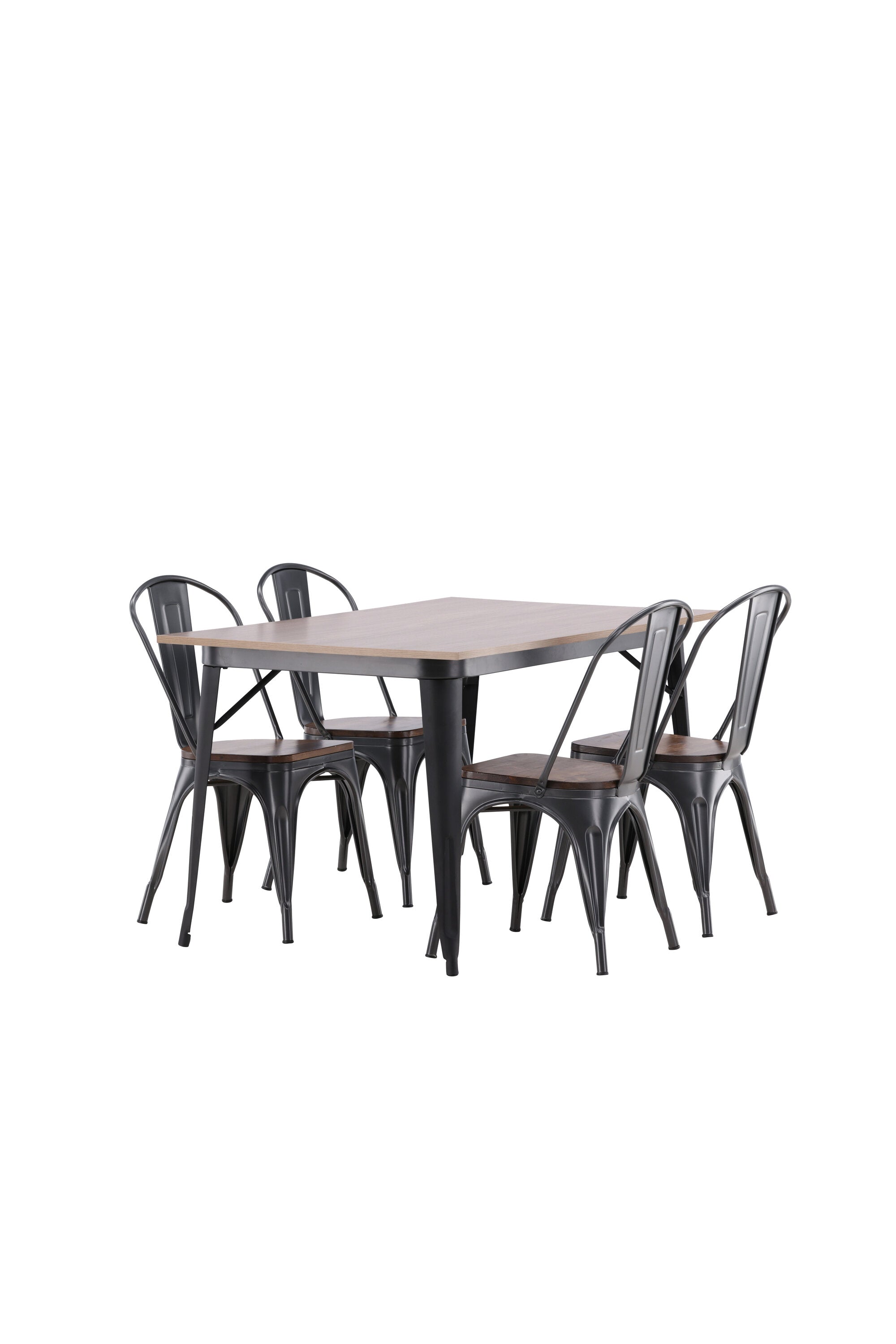 Tempe Esszimmerset + Tempe 140cm/4St. in Dunkelgrau, Walnuss präsentiert im Onlineshop von KAQTU Design AG. Esszimmerset ist von Venture Home