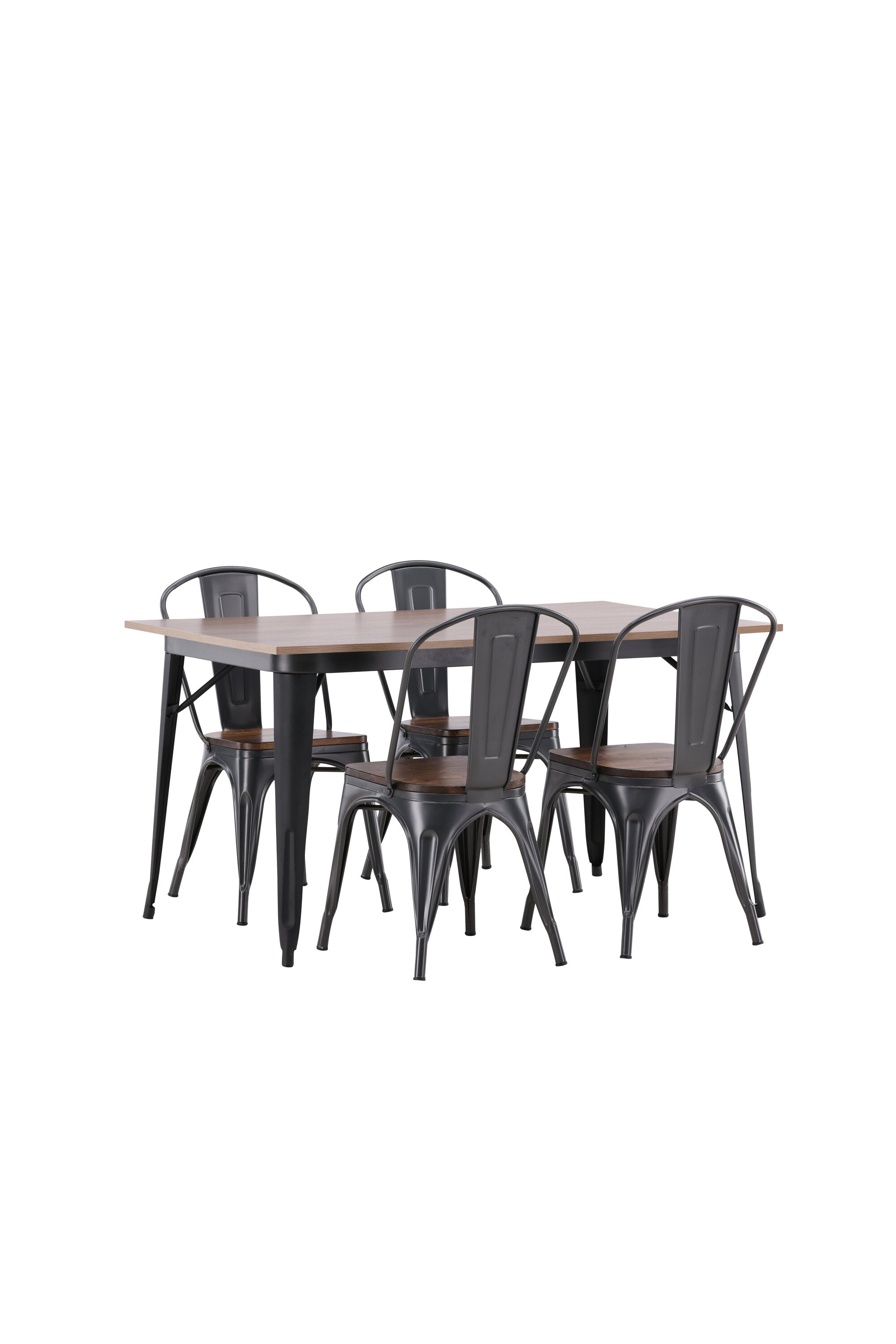 Tempe Esszimmerset + Tempe 140cm/4St. in Dunkelgrau, Walnuss präsentiert im Onlineshop von KAQTU Design AG. Esszimmerset ist von Venture Home