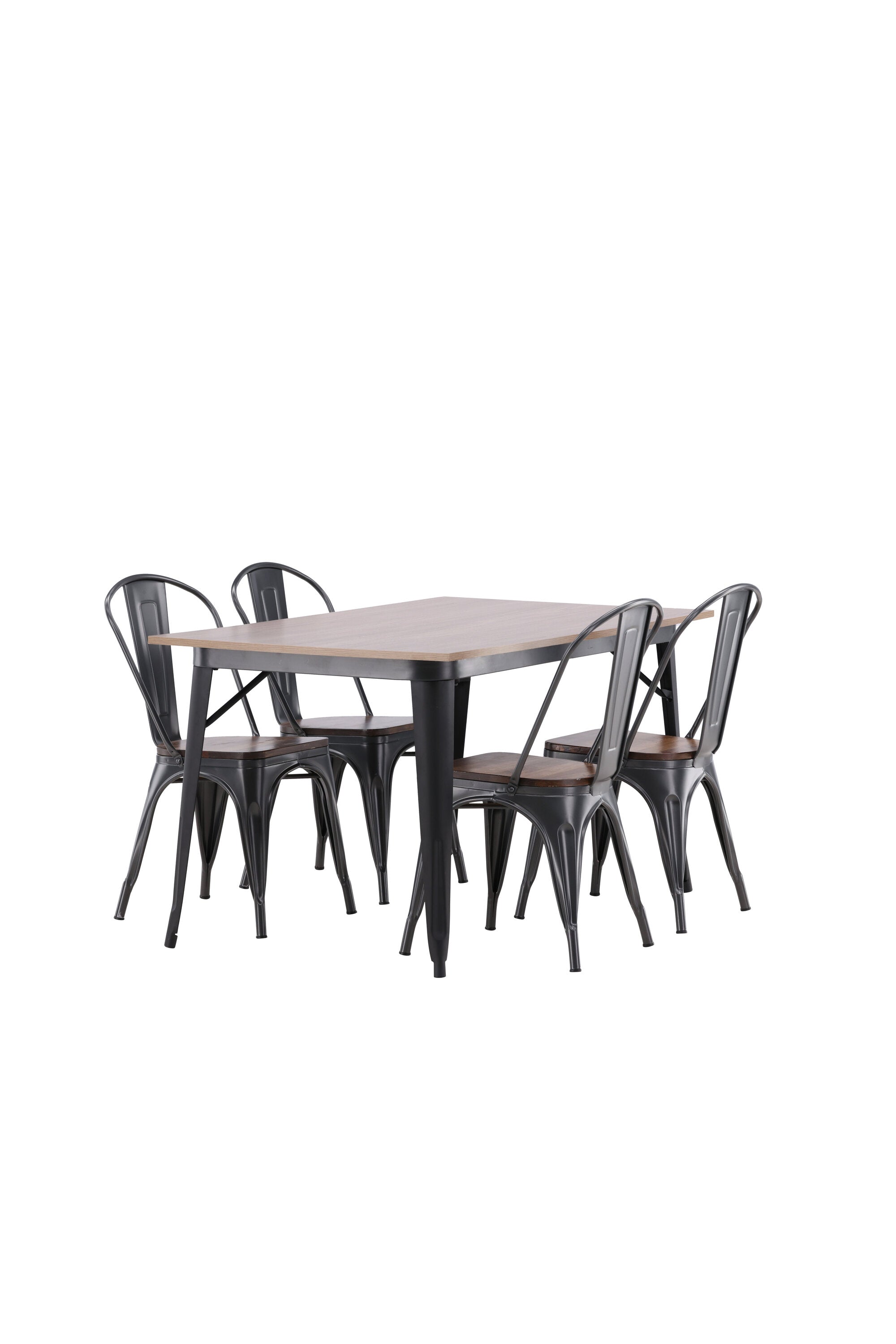 Tempe Esszimmerset + Tempe 140cm/4St. in Dunkelgrau, Walnuss präsentiert im Onlineshop von KAQTU Design AG. Esszimmerset ist von Venture Home