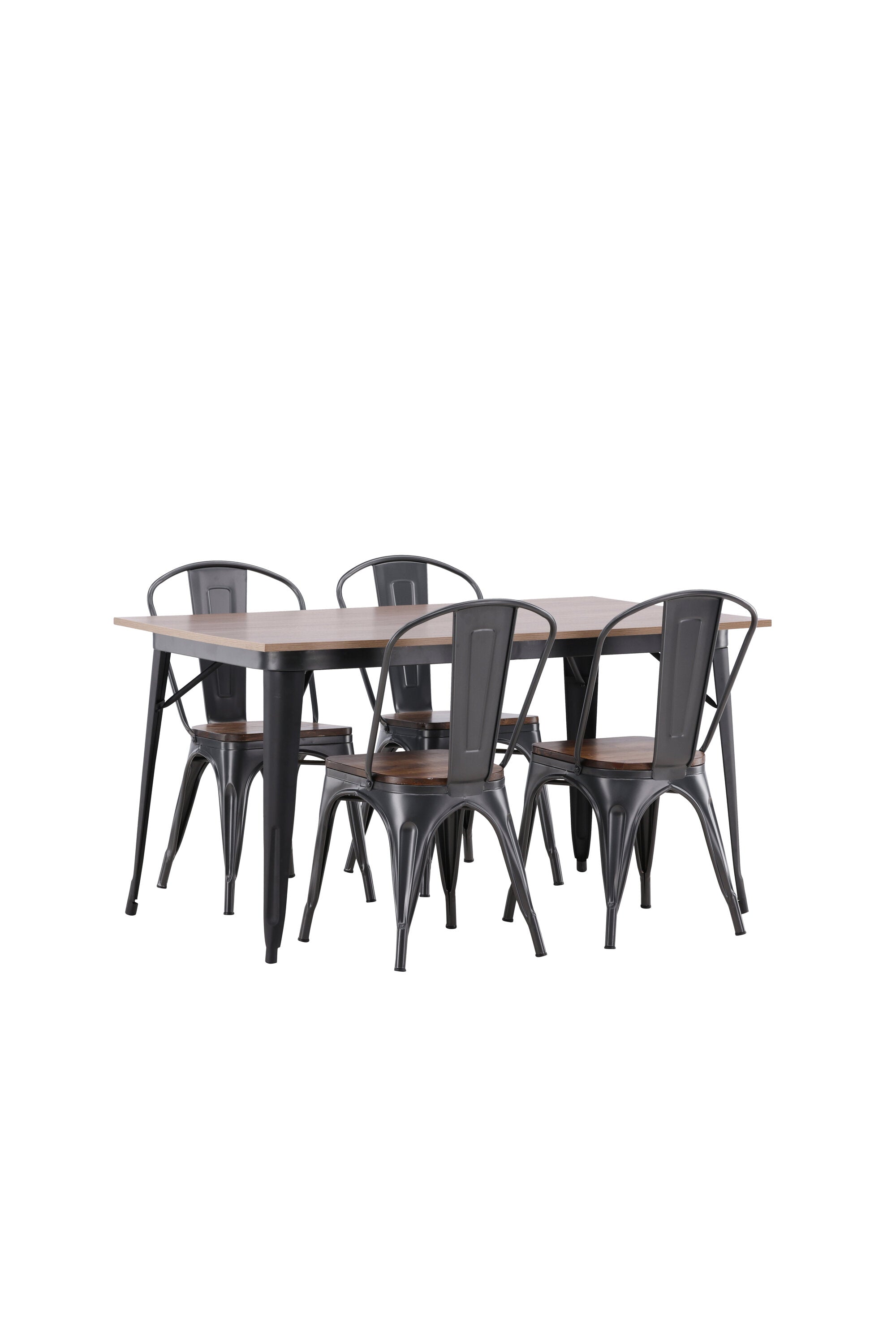 Tempe Esszimmerset + Tempe 140cm/4St. in Dunkelgrau, Walnuss präsentiert im Onlineshop von KAQTU Design AG. Esszimmerset ist von Venture Home