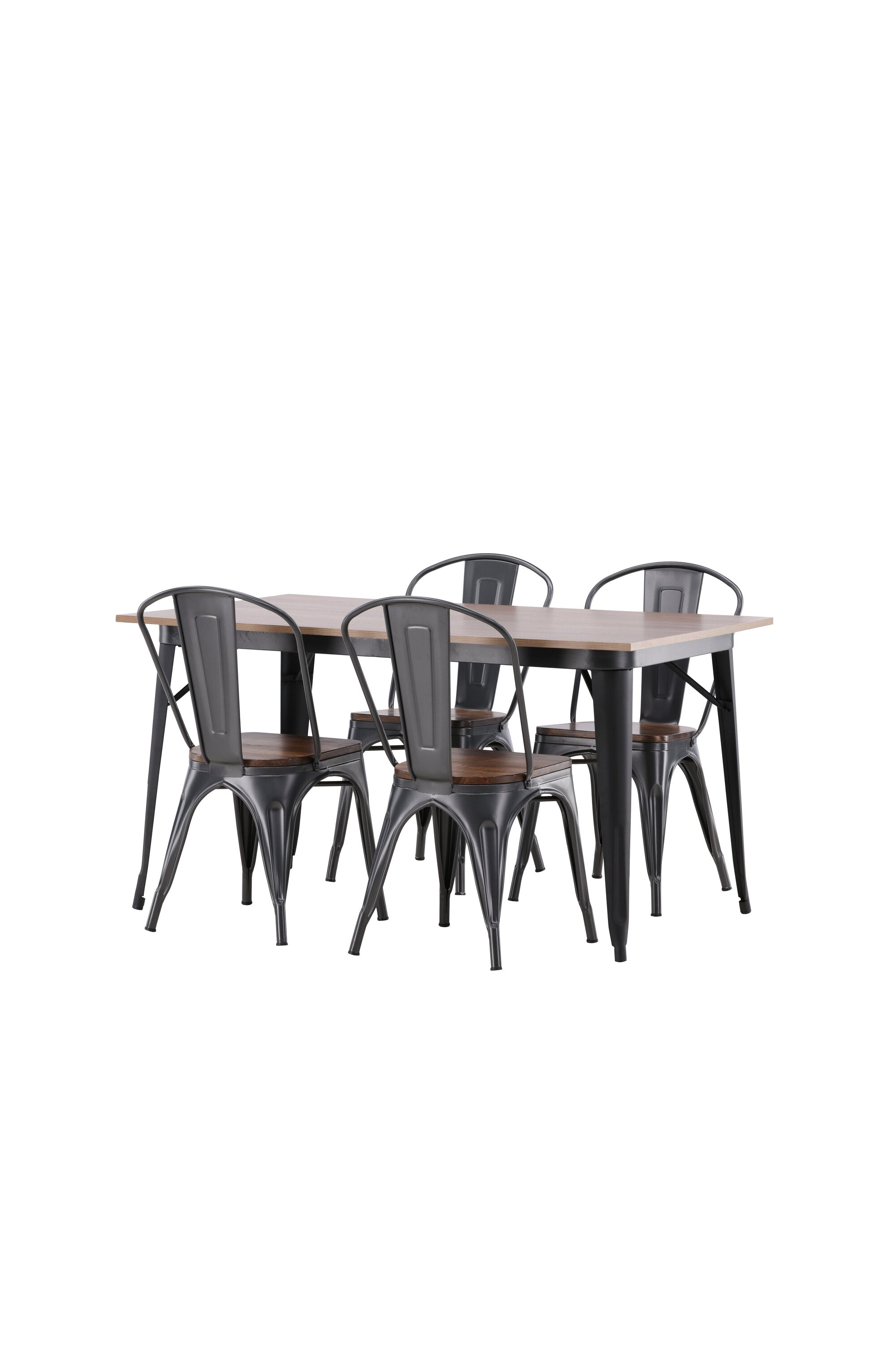 Tempe Esszimmerset + Tempe 140cm/4St. in Dunkelgrau, Walnuss präsentiert im Onlineshop von KAQTU Design AG. Esszimmerset ist von Venture Home