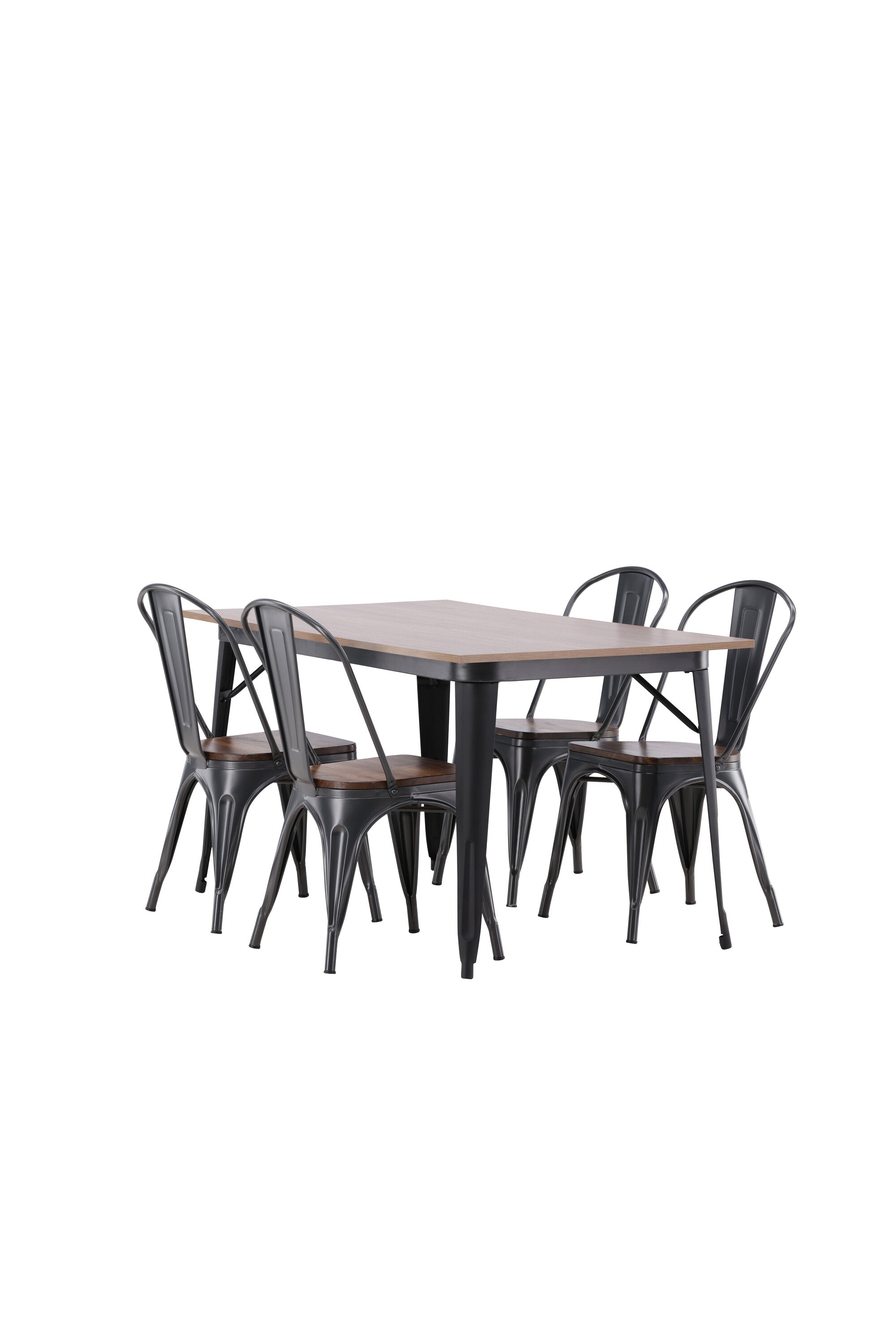Tempe Esszimmerset + Tempe 140cm/4St. in Dunkelgrau, Walnuss präsentiert im Onlineshop von KAQTU Design AG. Esszimmerset ist von Venture Home
