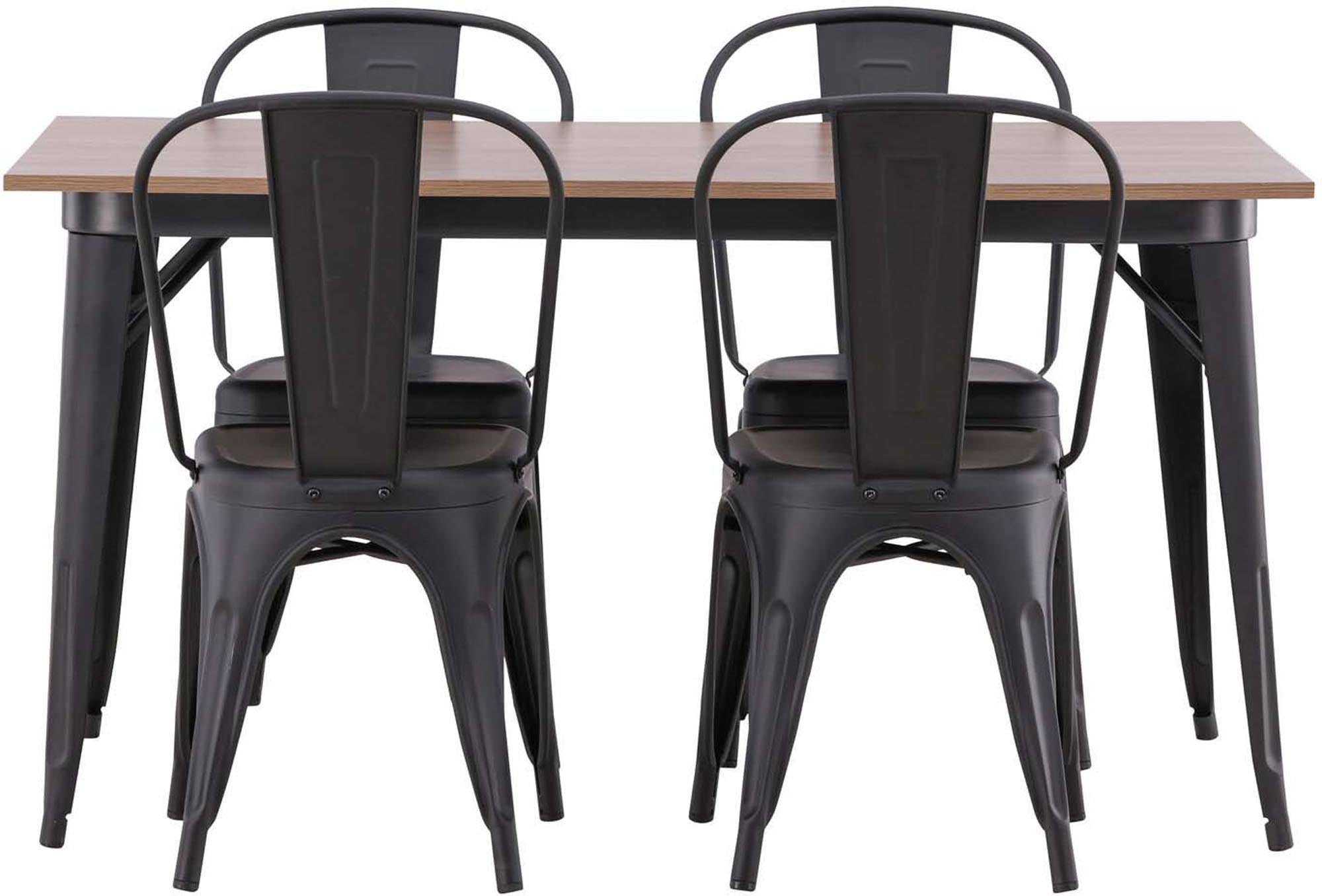 Elegantes Tempe Esszimmerset 140cm mit 4 Stühlen von Venture Home.