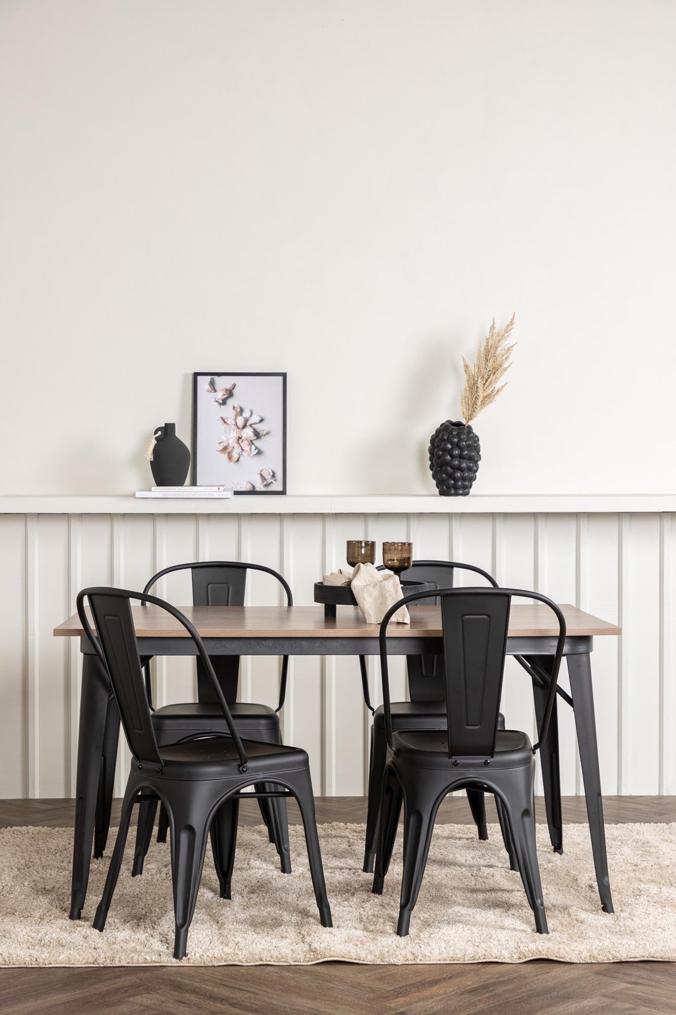 Modernes Tempe Esszimmerset 140cm mit 4 Stühlen von Venture Home.