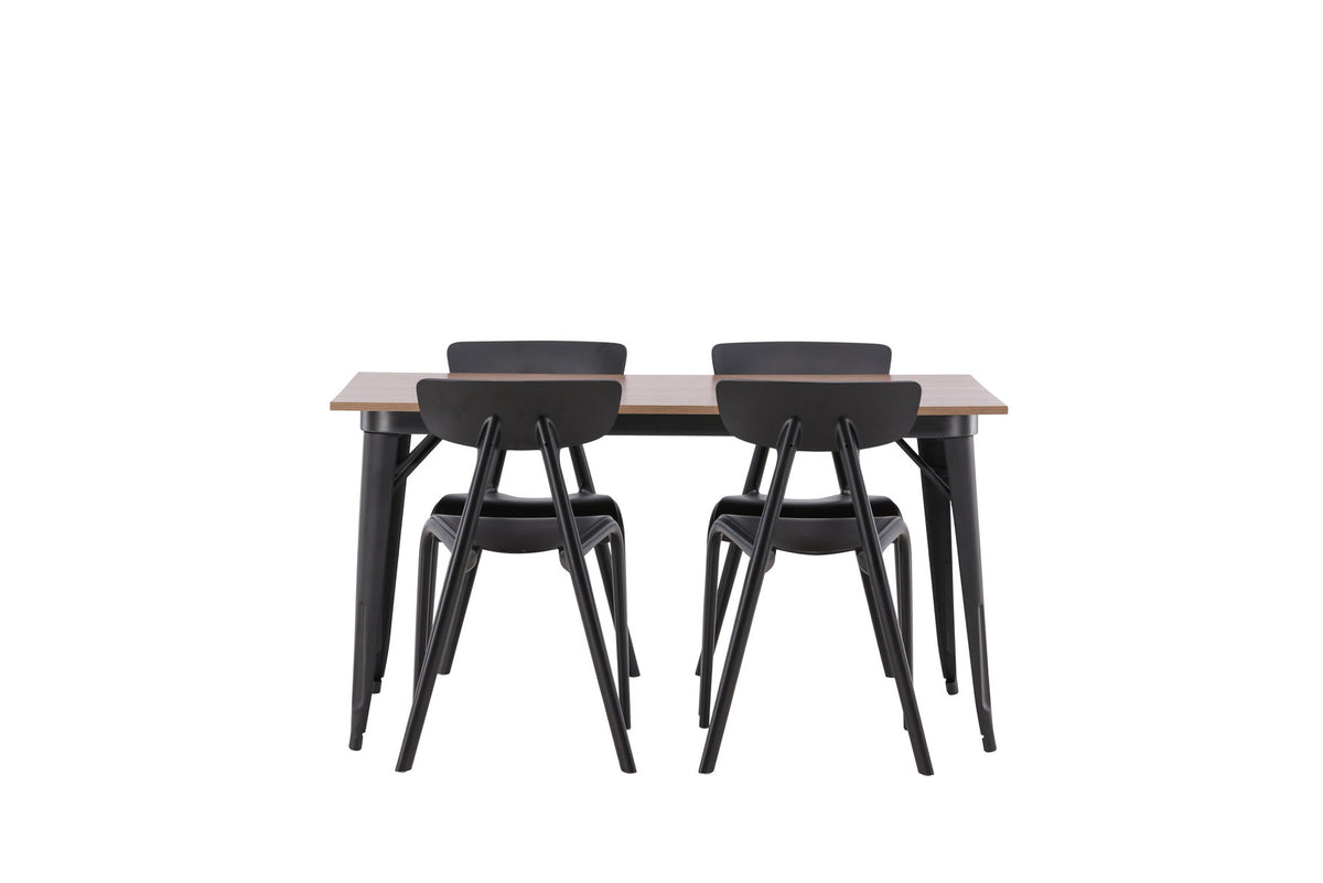 Tempe Esszimmerset + Ursholmen 140cm/4St. in Schwarz präsentiert im Onlineshop von KAQTU Design AG. Esszimmerset ist von Venture Home
