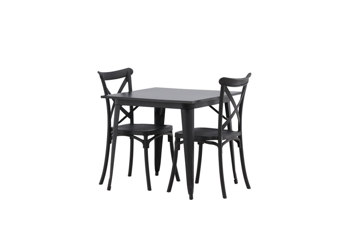 Tempe Esszimmerset + Crosett 80cm/2St. in Schwarz präsentiert im Onlineshop von KAQTU Design AG. Esszimmerset ist von Venture Home