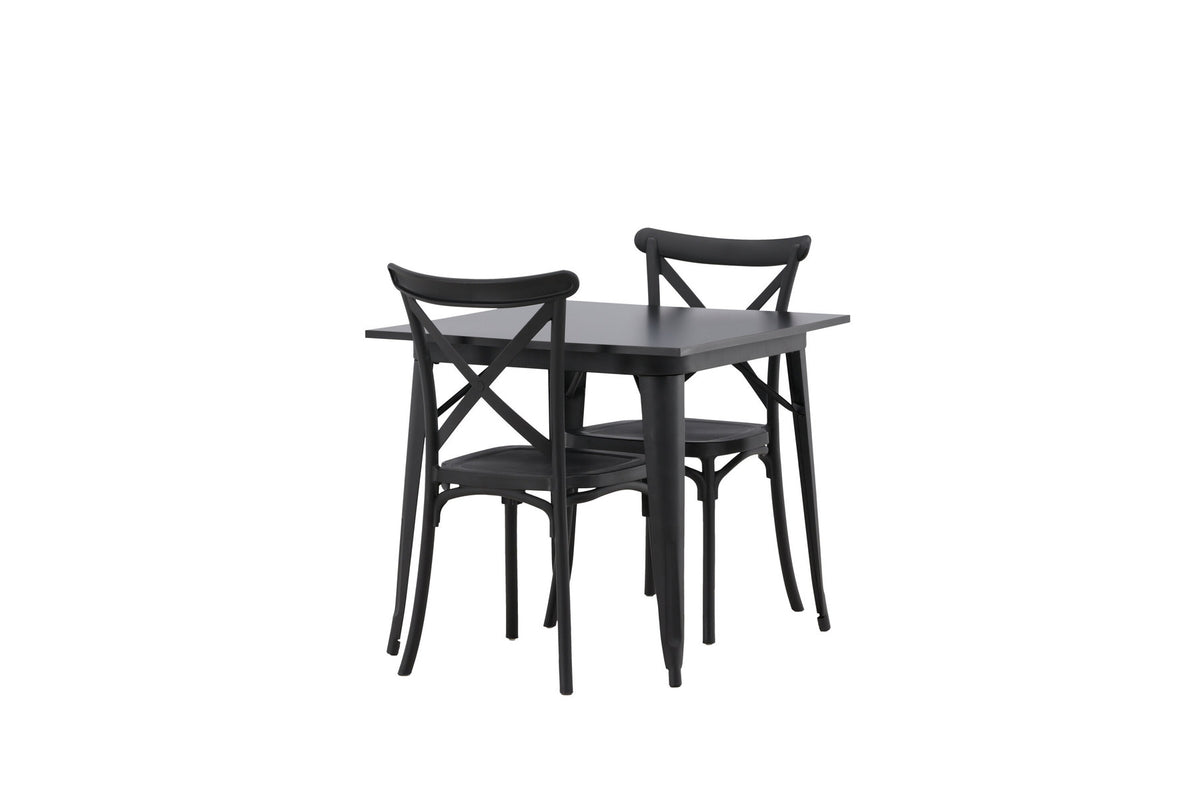 Tempe Esszimmerset + Crosett 80cm/2St. in Schwarz präsentiert im Onlineshop von KAQTU Design AG. Esszimmerset ist von Venture Home