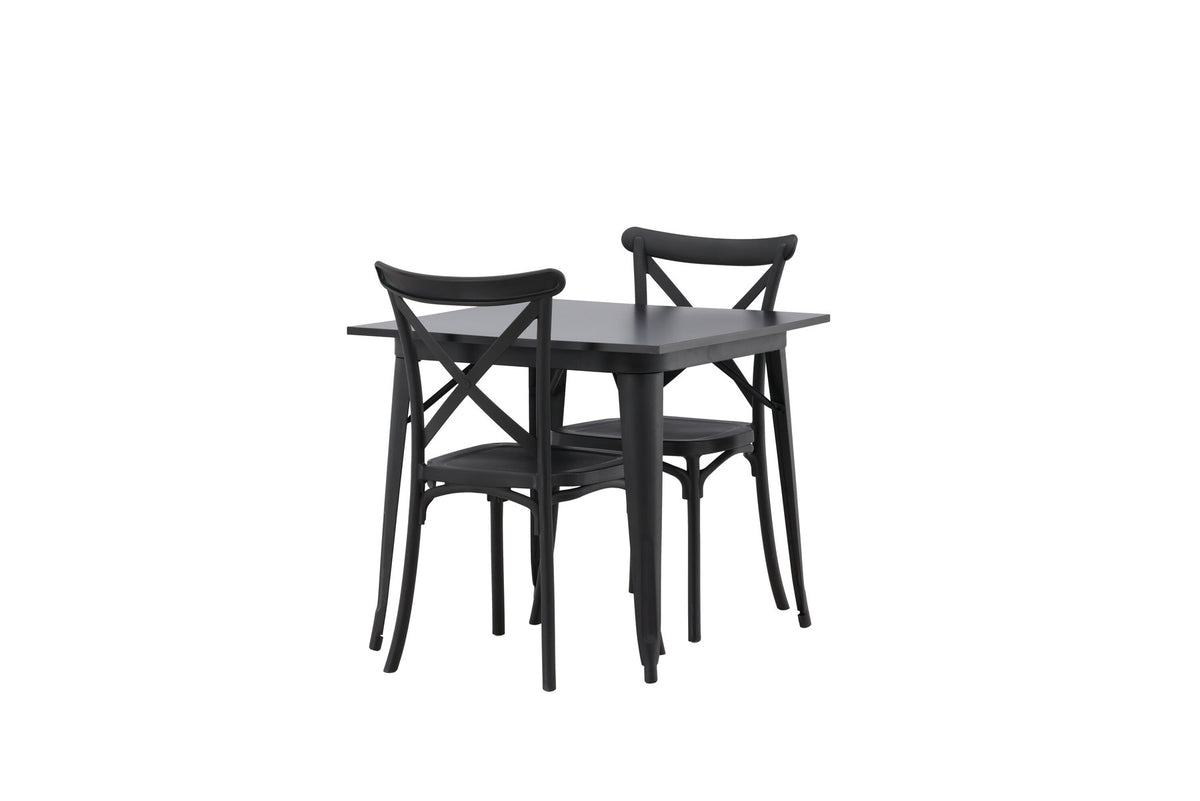 Tempe Esszimmerset + Crosett 80cm/2St. in Schwarz präsentiert im Onlineshop von KAQTU Design AG. Esszimmerset ist von Venture Home