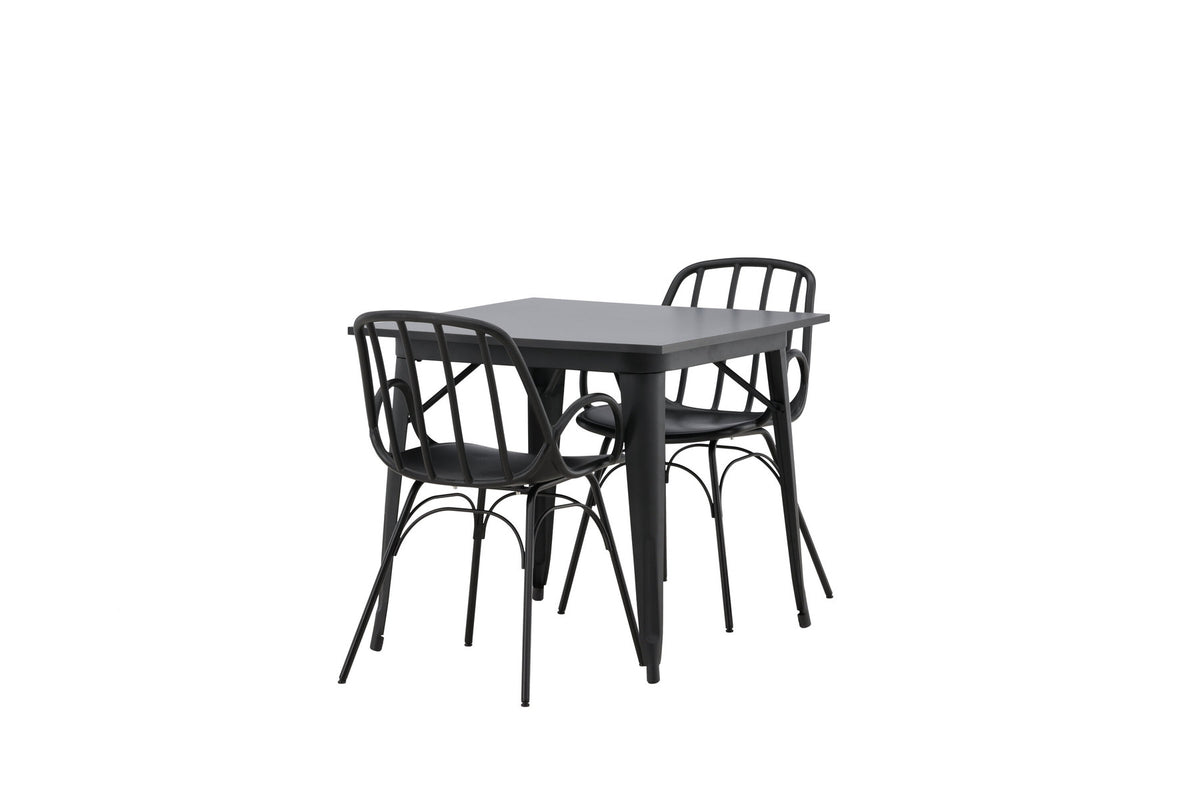Tempe Esszimmerset + Dyrön 80cm/2St. in Schwarz präsentiert im Onlineshop von KAQTU Design AG. Esszimmerset ist von Venture Home
