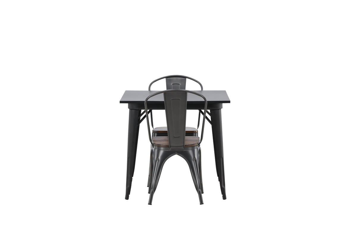 Tempe Esszimmerset + Tempe 80cm/2St. in Dunkelgrau, Walnuss präsentiert im Onlineshop von KAQTU Design AG. Esszimmerset ist von Venture Home