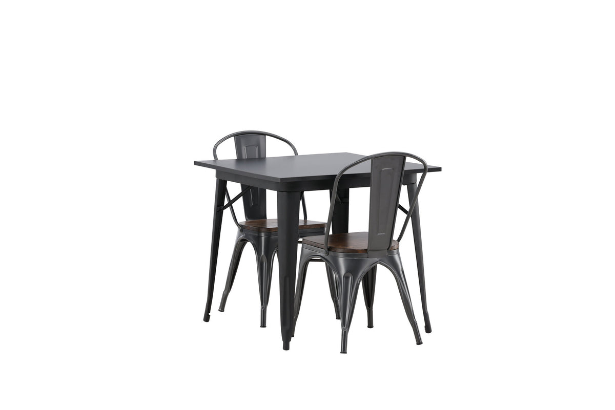 Tempe Esszimmerset + Tempe 80cm/2St. in Dunkelgrau, Walnuss präsentiert im Onlineshop von KAQTU Design AG. Esszimmerset ist von Venture Home